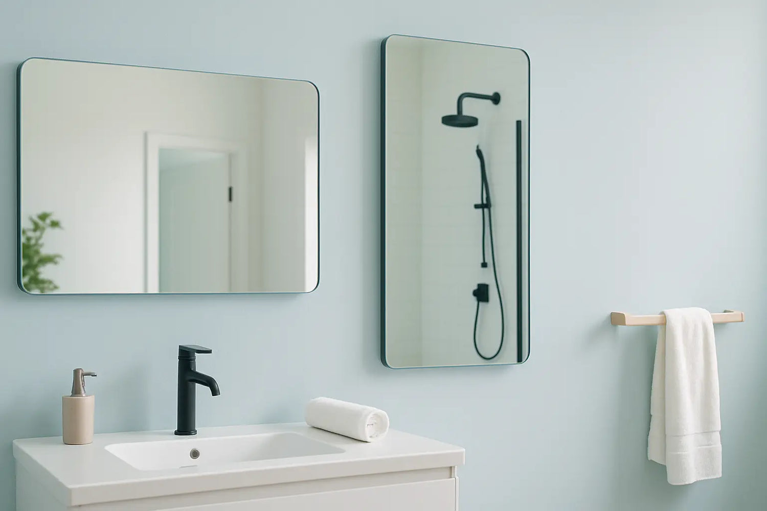Kan en badrumsspegel monteras både horisontellt och vertikalt?