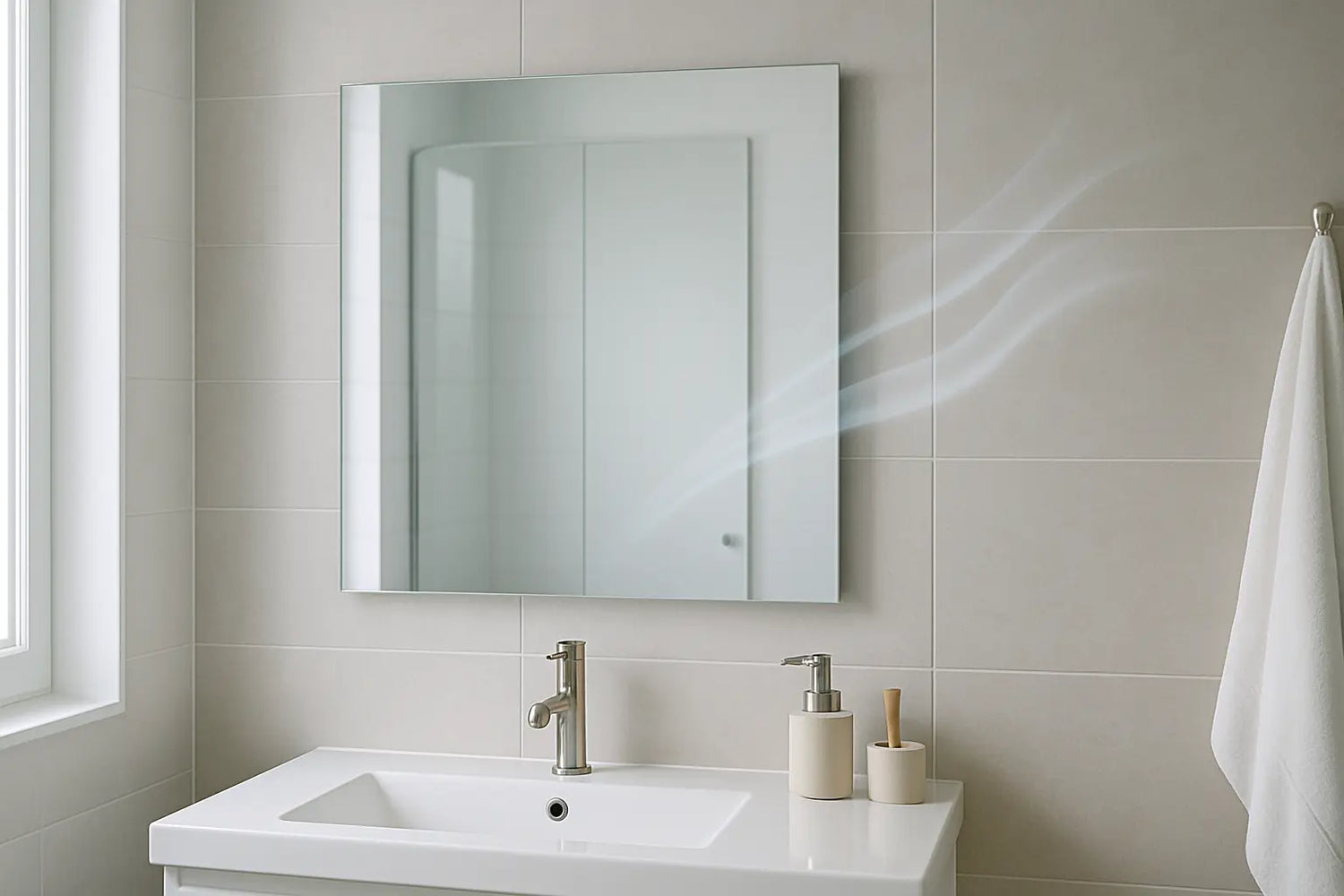 Hjälper ventilation (WTW) mot immiga badrumsspeglar?