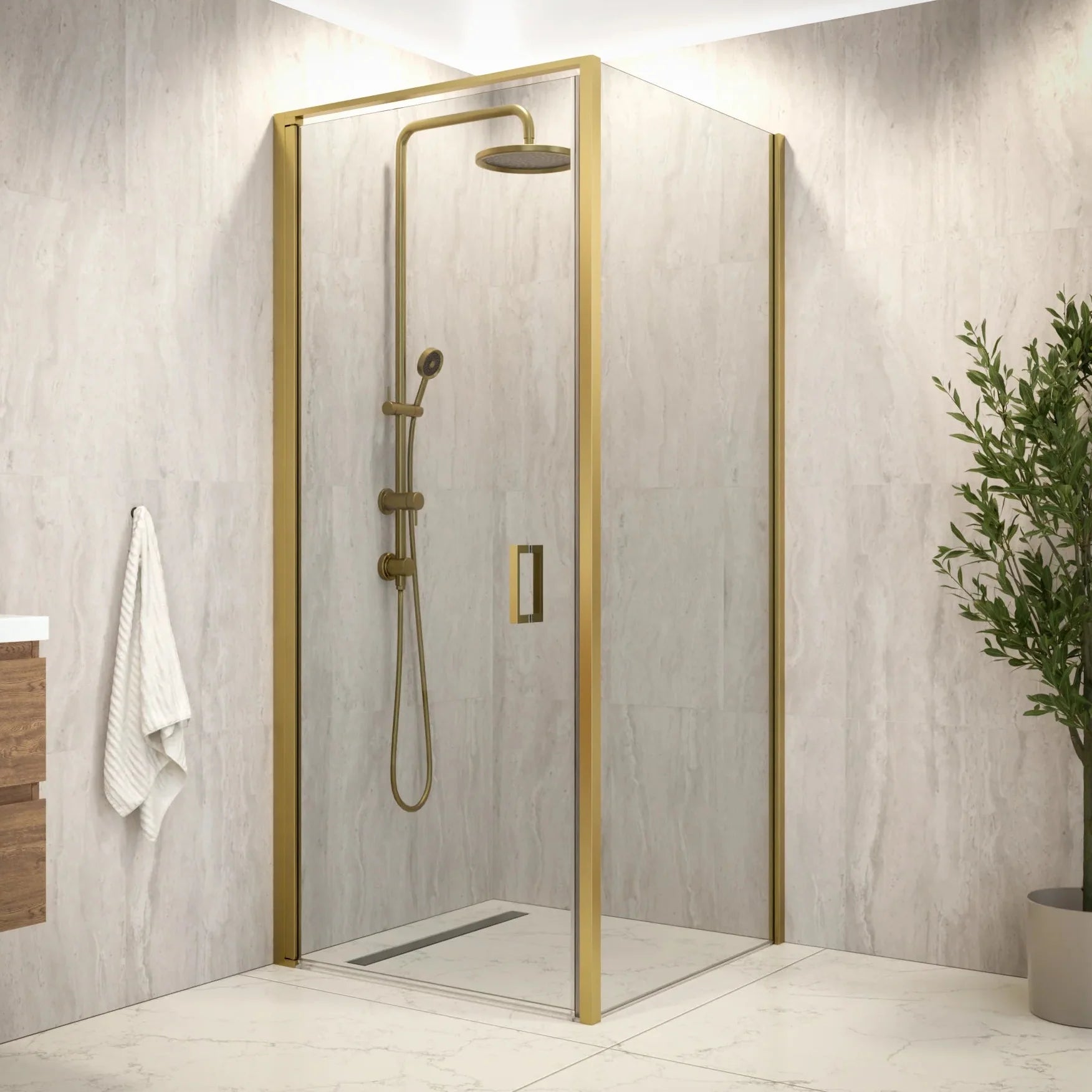 Duschkabin Vela - 90 x 200 - Guld