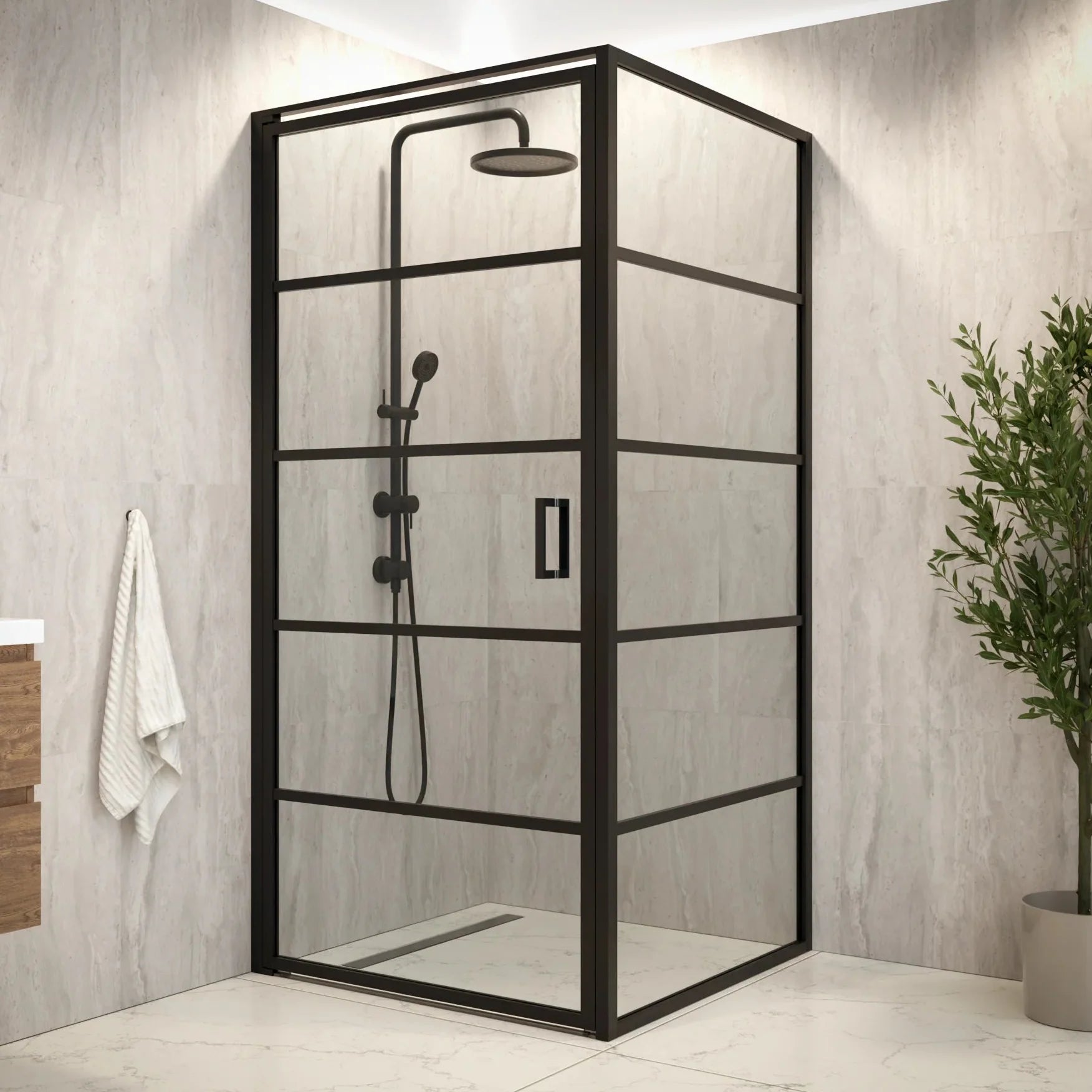 Duschkabin Oris - 90 x 200 - Svart - Förbeställa