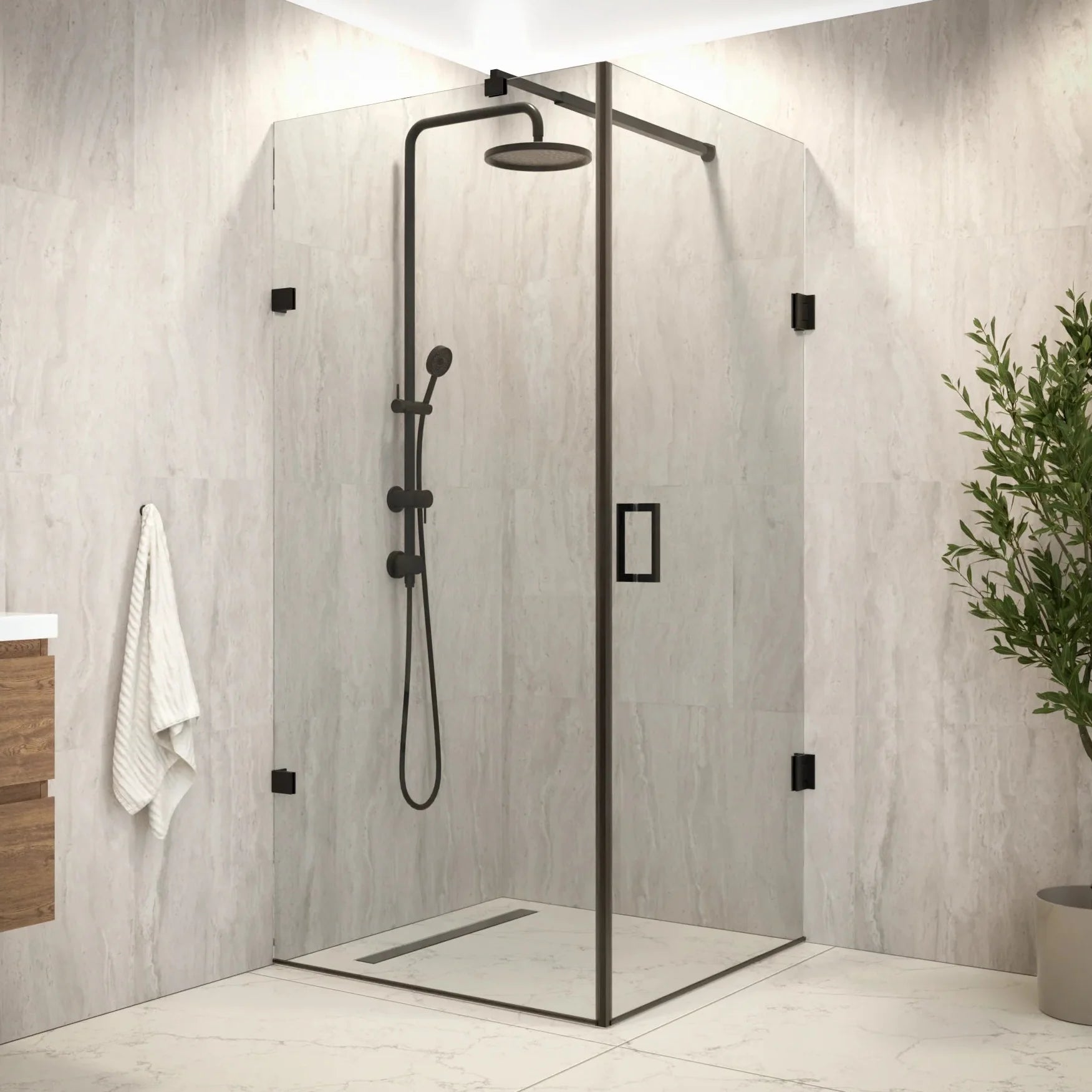 Duschkabin Mira - 90 x 200 - Svart