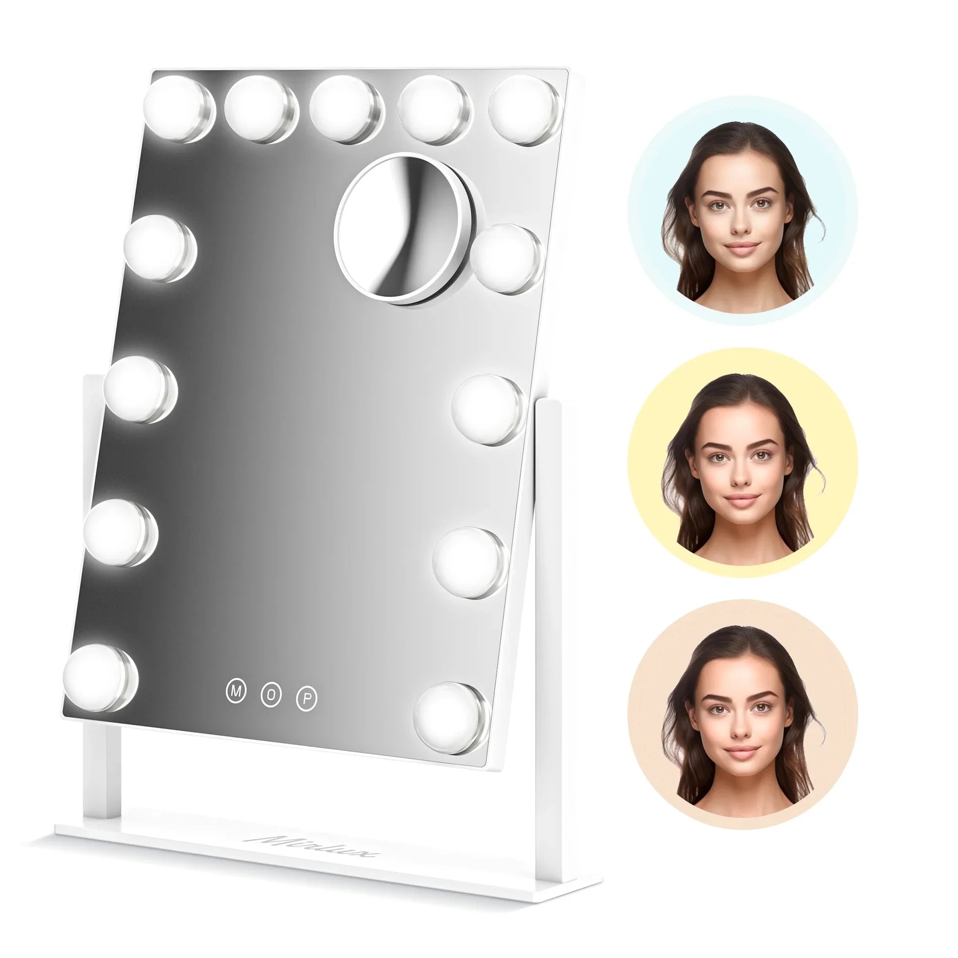 Hollywood Spegel - 44x30cm - Vit