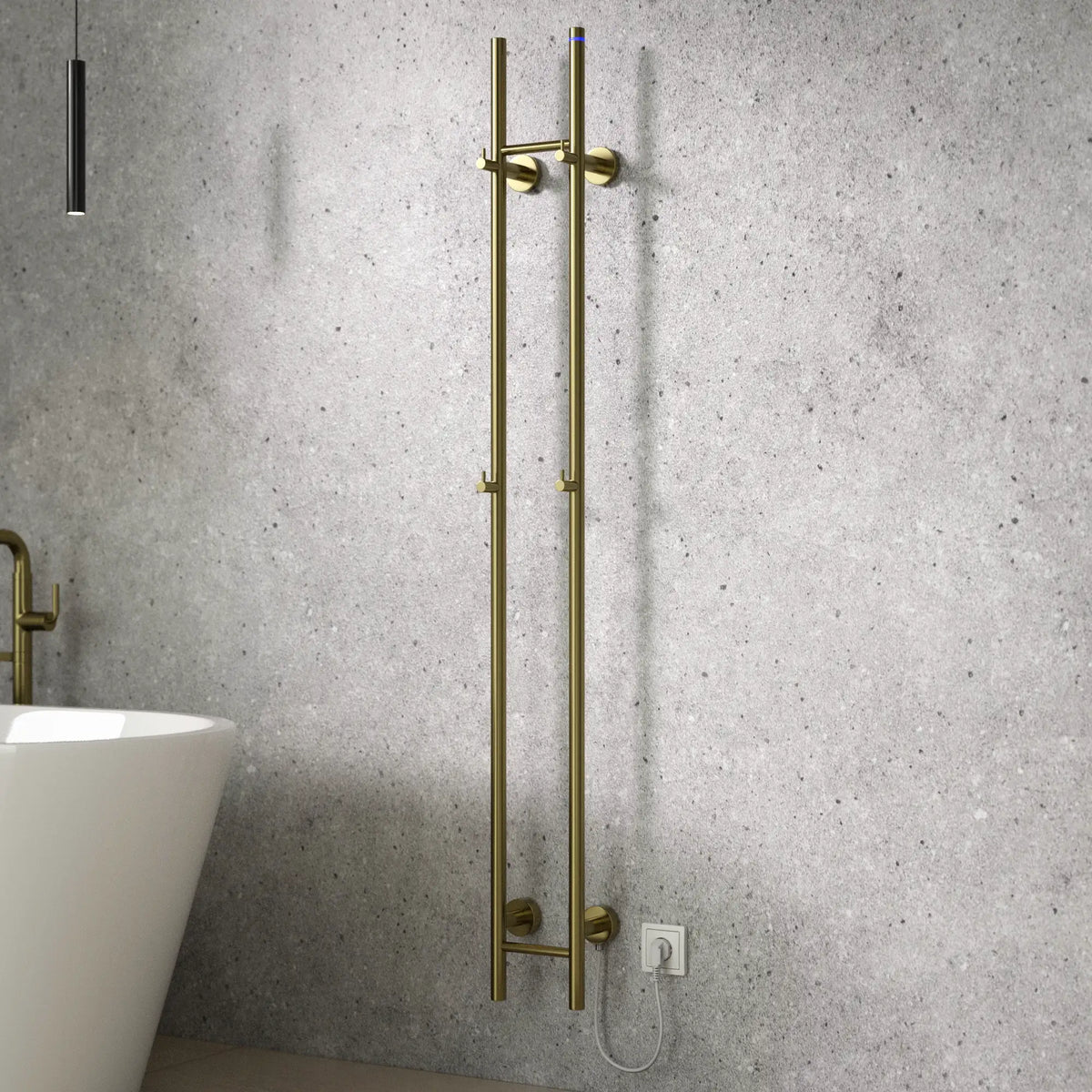 Elektrisk Handdukstork Dubbel - 70 Watt - 150x16.8 cm - Guld