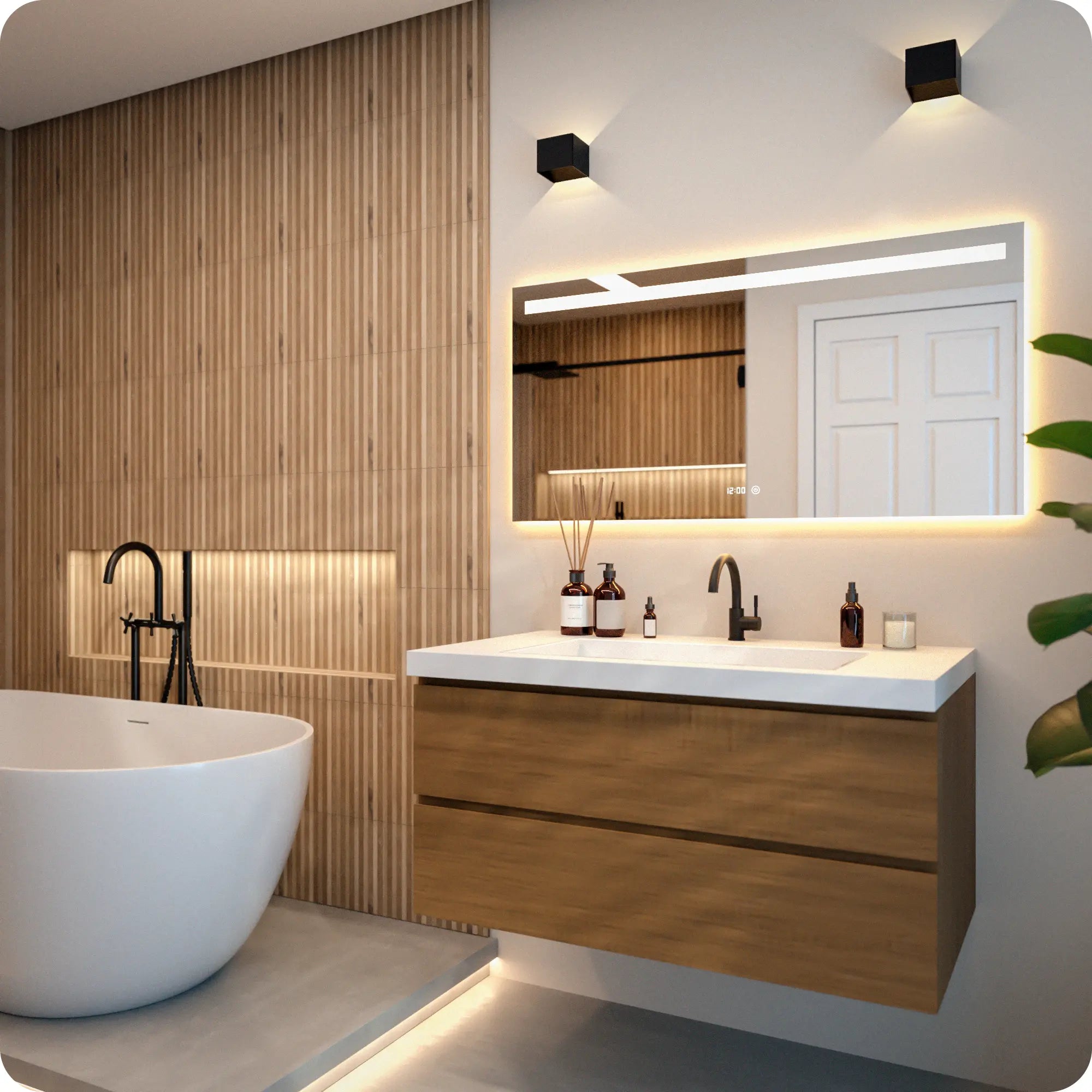 Badrumsspegel - 120x60cm - Ramlös