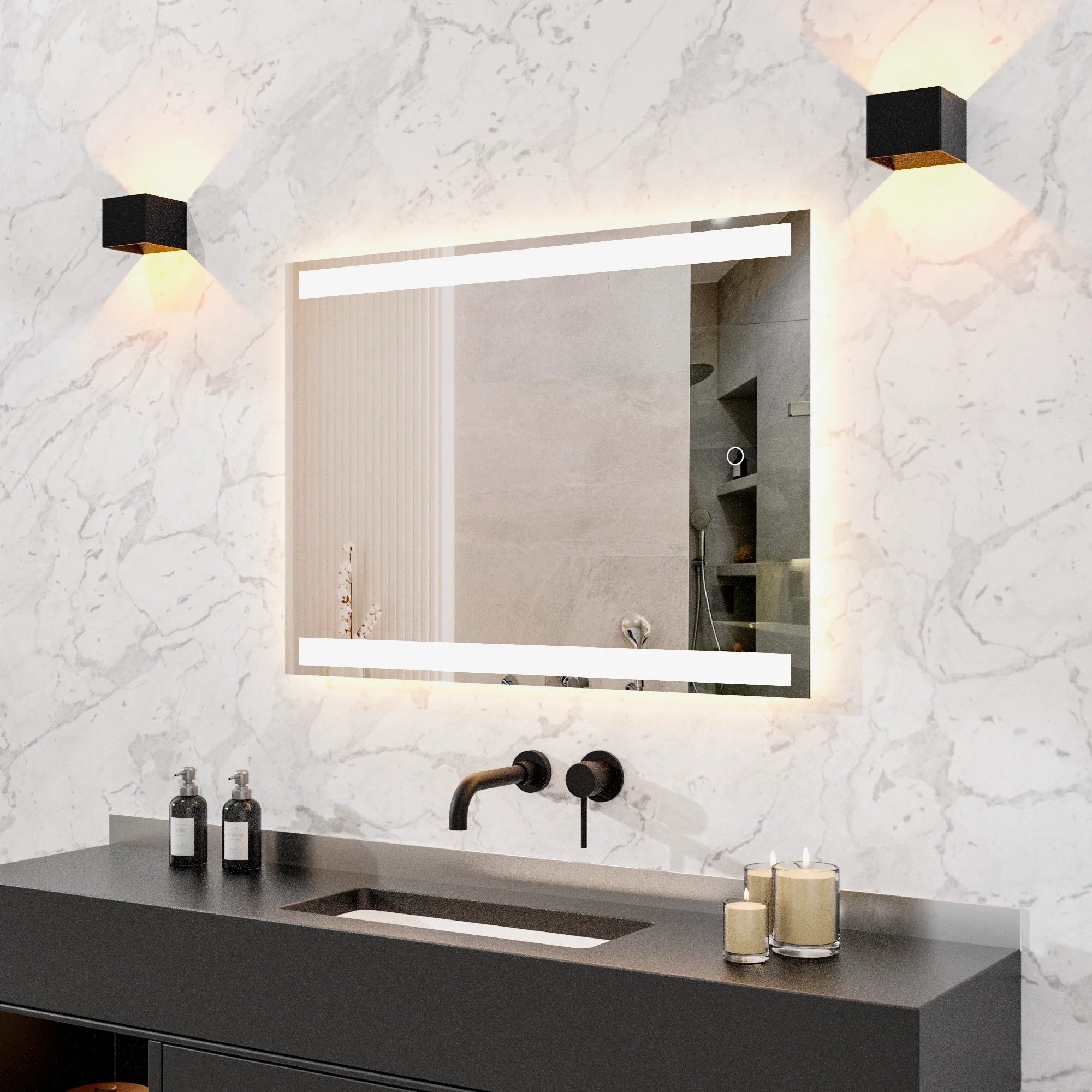 Badrumsspegel - 90x65cm Rektangulär - Ramlös