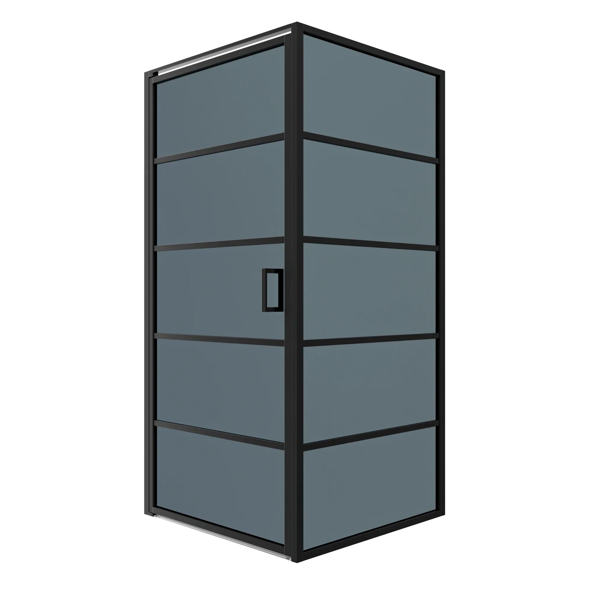 Duschvägg Oris - 90 x 200 - Svart glas - Svart