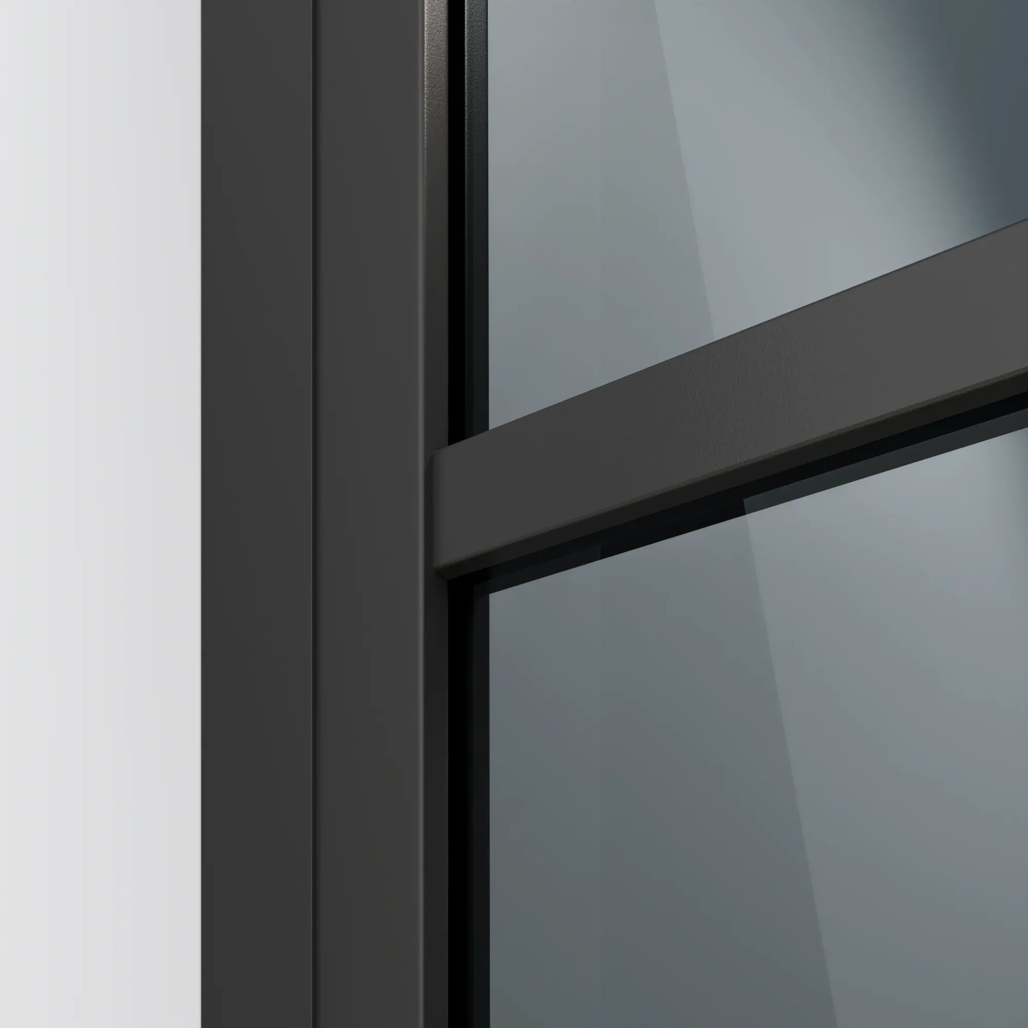 Duschvägg Oris - 90 x 200 - Svart glas - Svart