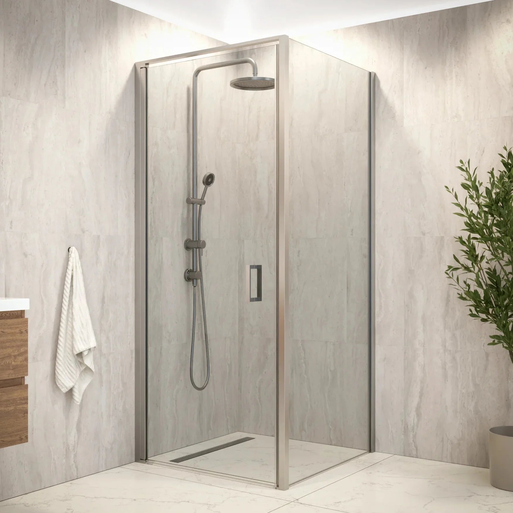 Duschkabin Vela - 90 x 200 - Krom