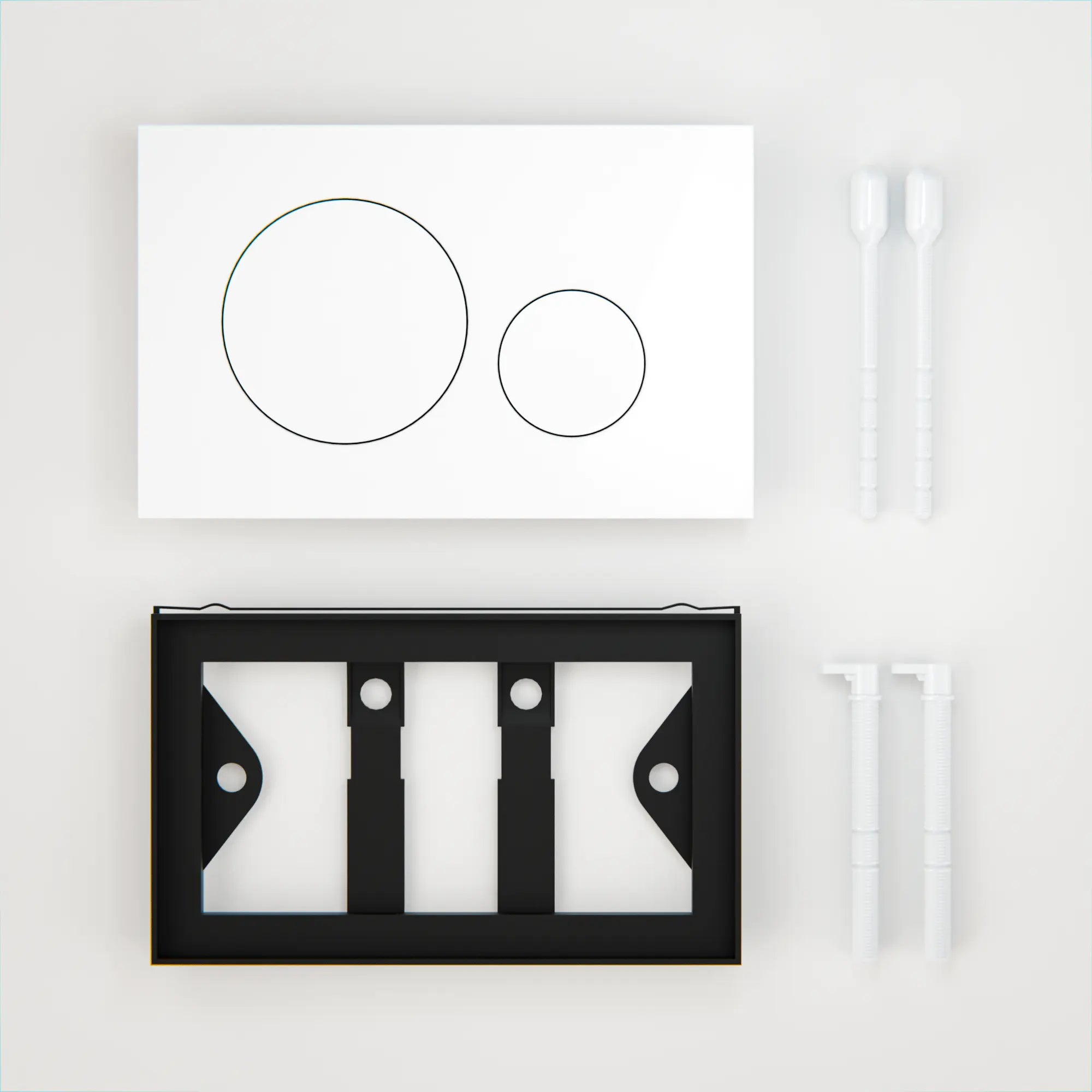 Mirlux Betjeningsplatta - Blank vit- ABS plast DualFlush - Förbeställa