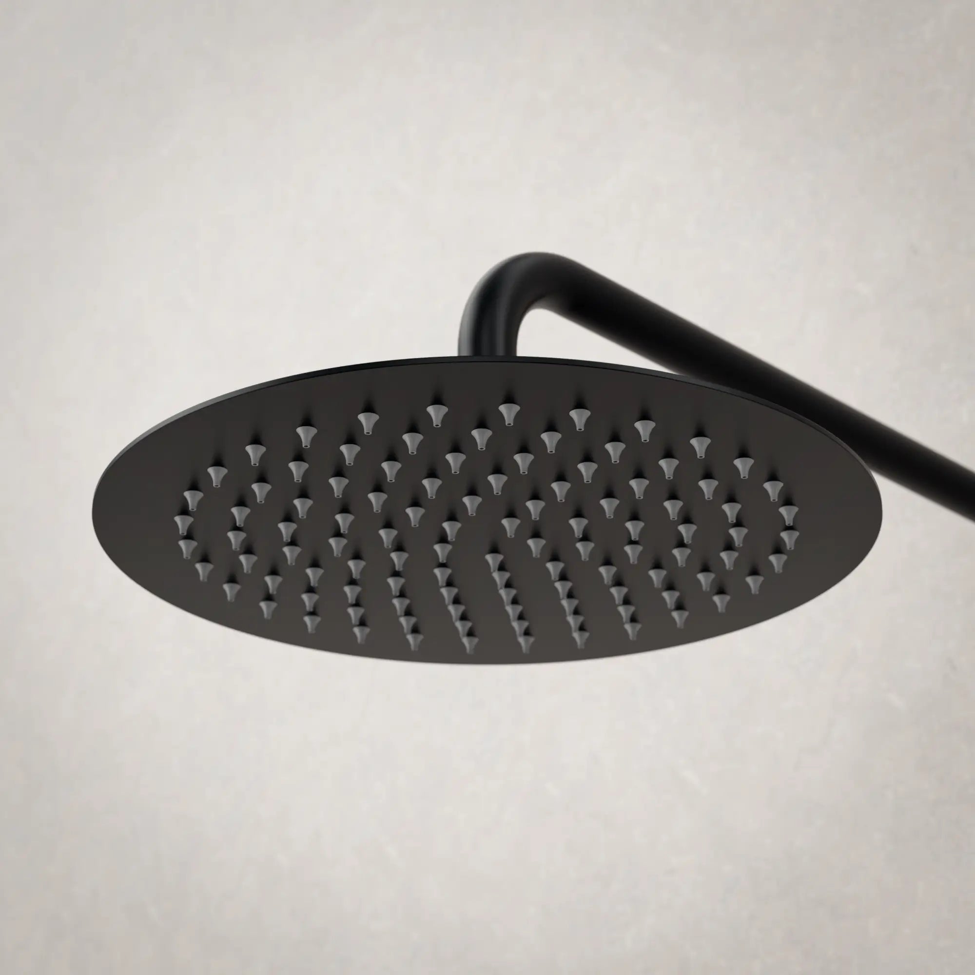 Inbyggd regndusch Daro - matt svart med termostatblandare - 25 cm - Förbeställa