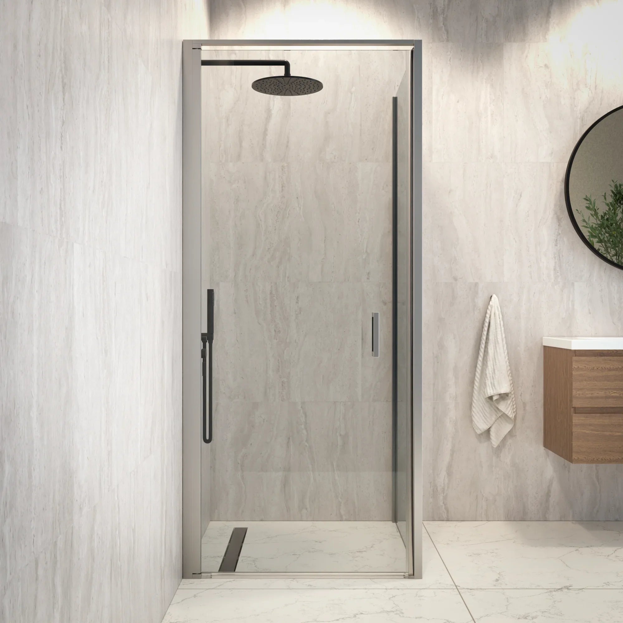 Duschkabin Vela - 90 x 200 - Krom