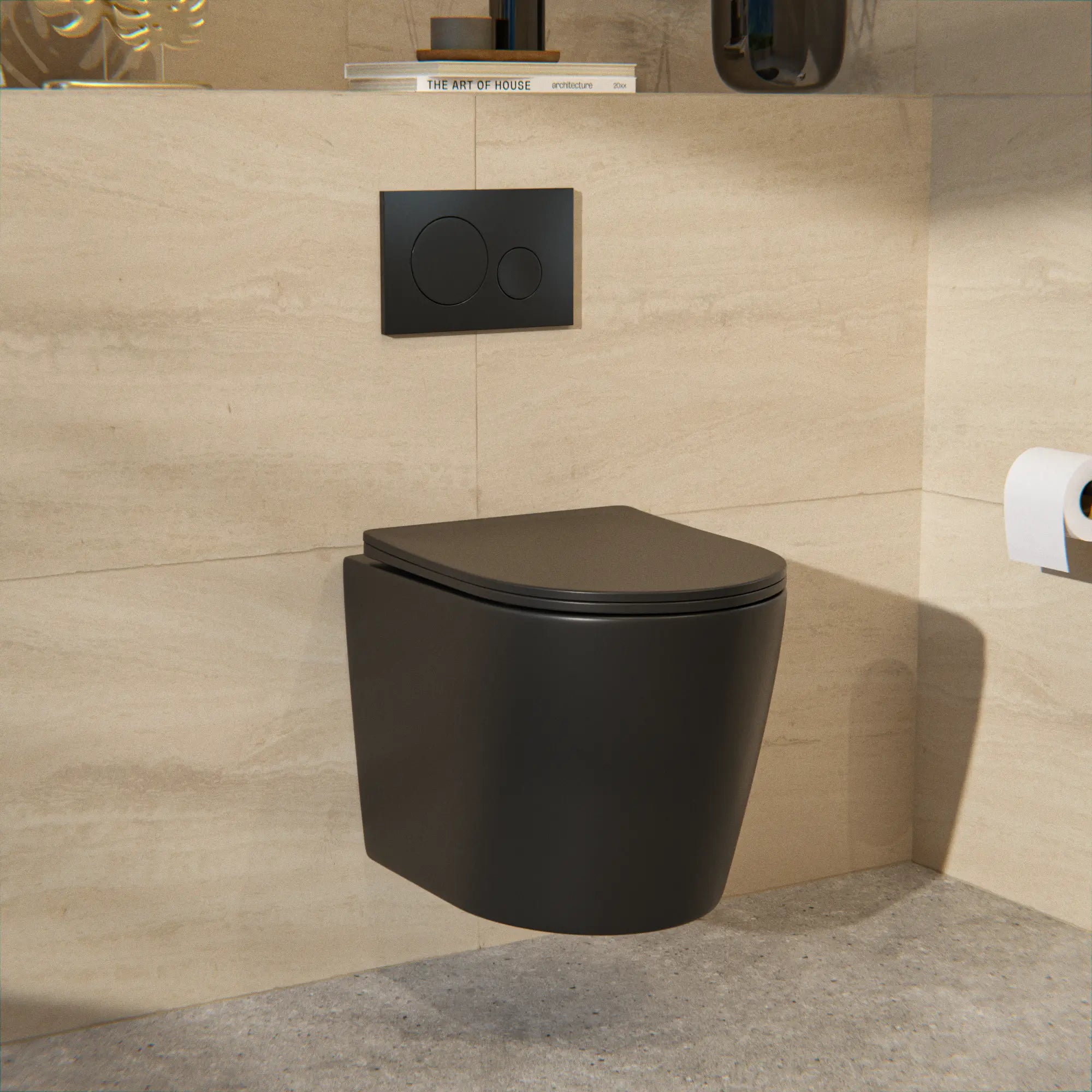 Mirlux spolplatta - Matt svart - ABS Kunstof DualFlush - Förbeställa