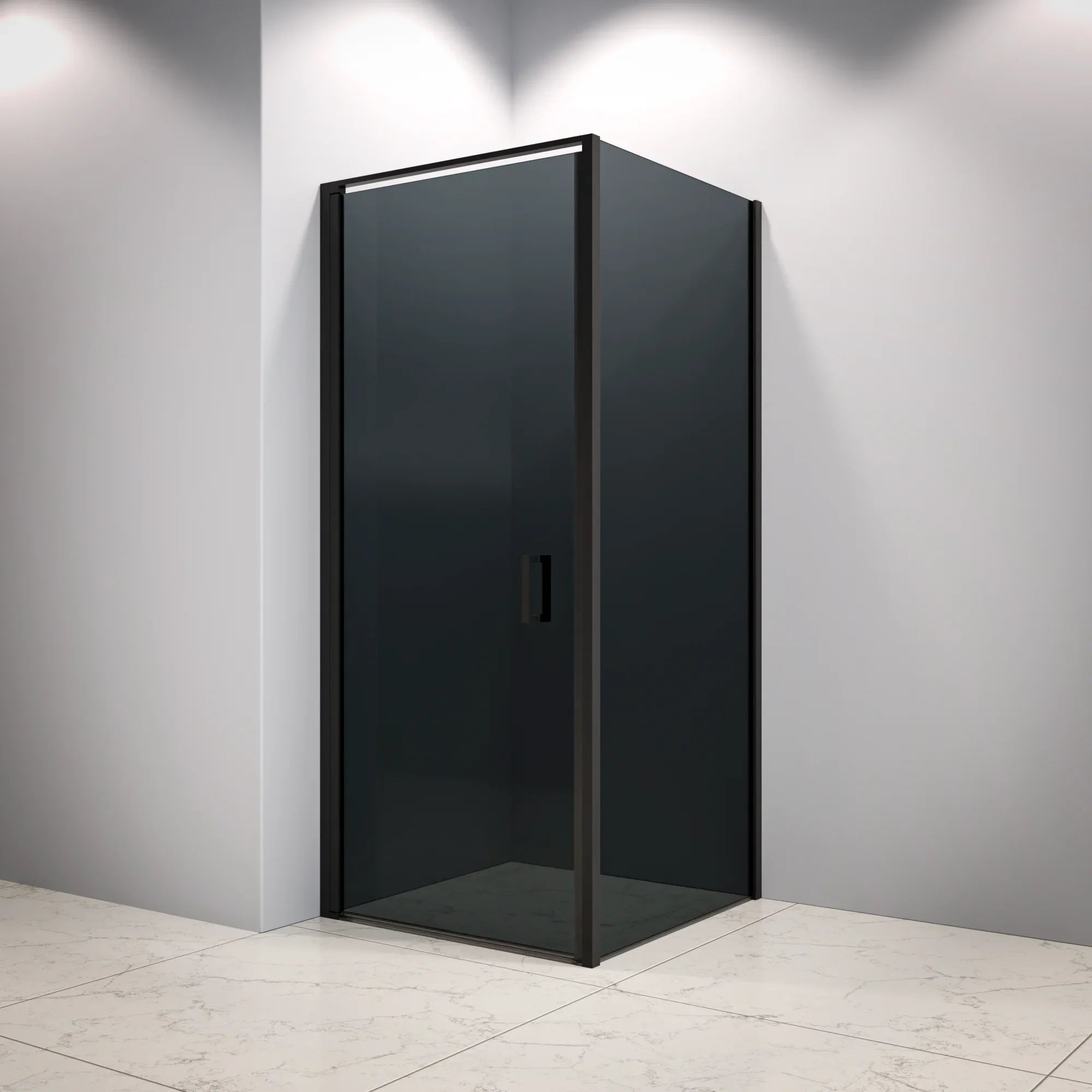 Duschkabin Vela - 90 x 200 - Rökt Glas - Svart