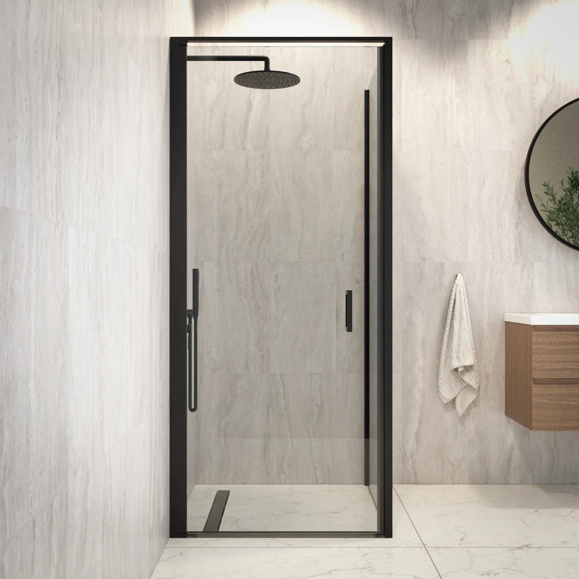 Duschkabin Vela - 90 x 200 - Svart