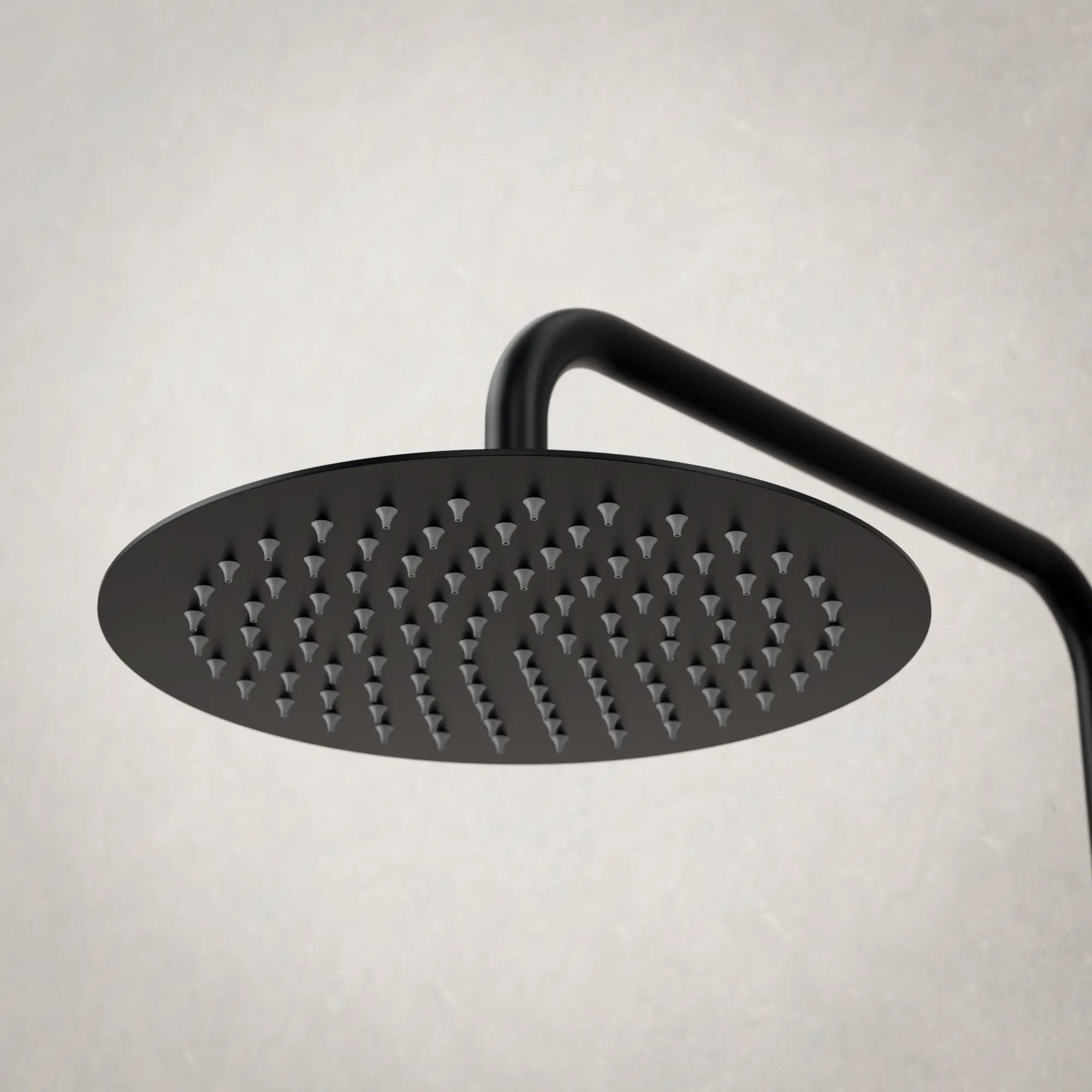 Regndusch Valo - Matt svart med termostatblandare - 25 cm - Förbeställa