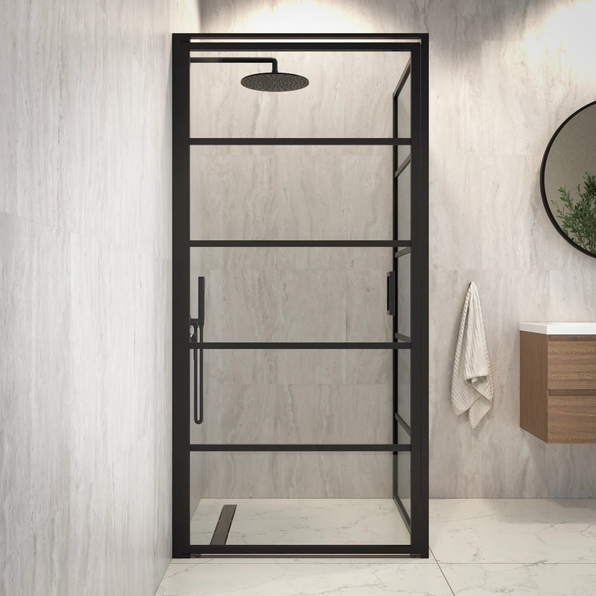 Duschkabin Oris - 90 x 200 - Svart - Förbeställa