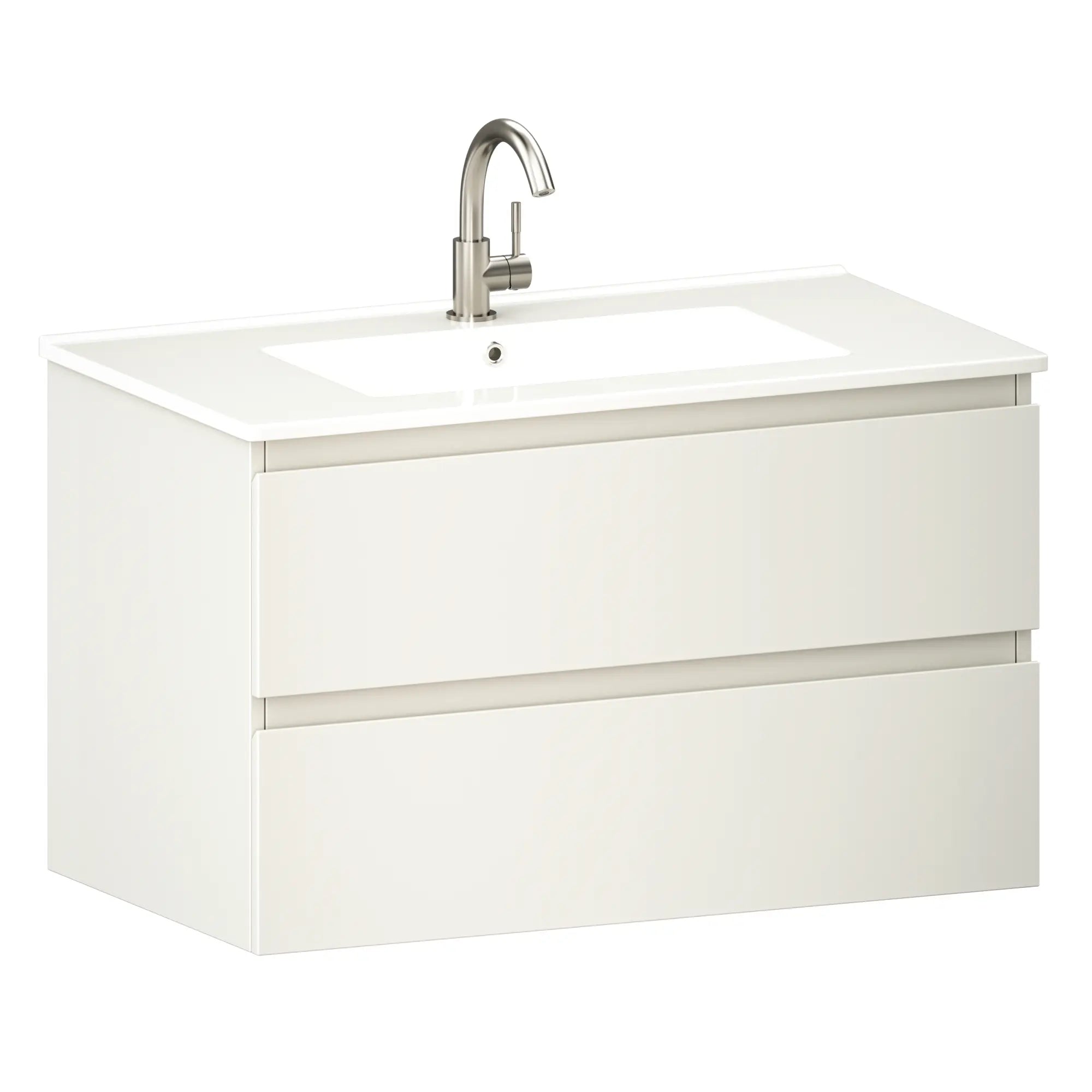 Badrumsmöbel Luma - 80 cm - Vit - Vit tvättstälk - Förbeställa