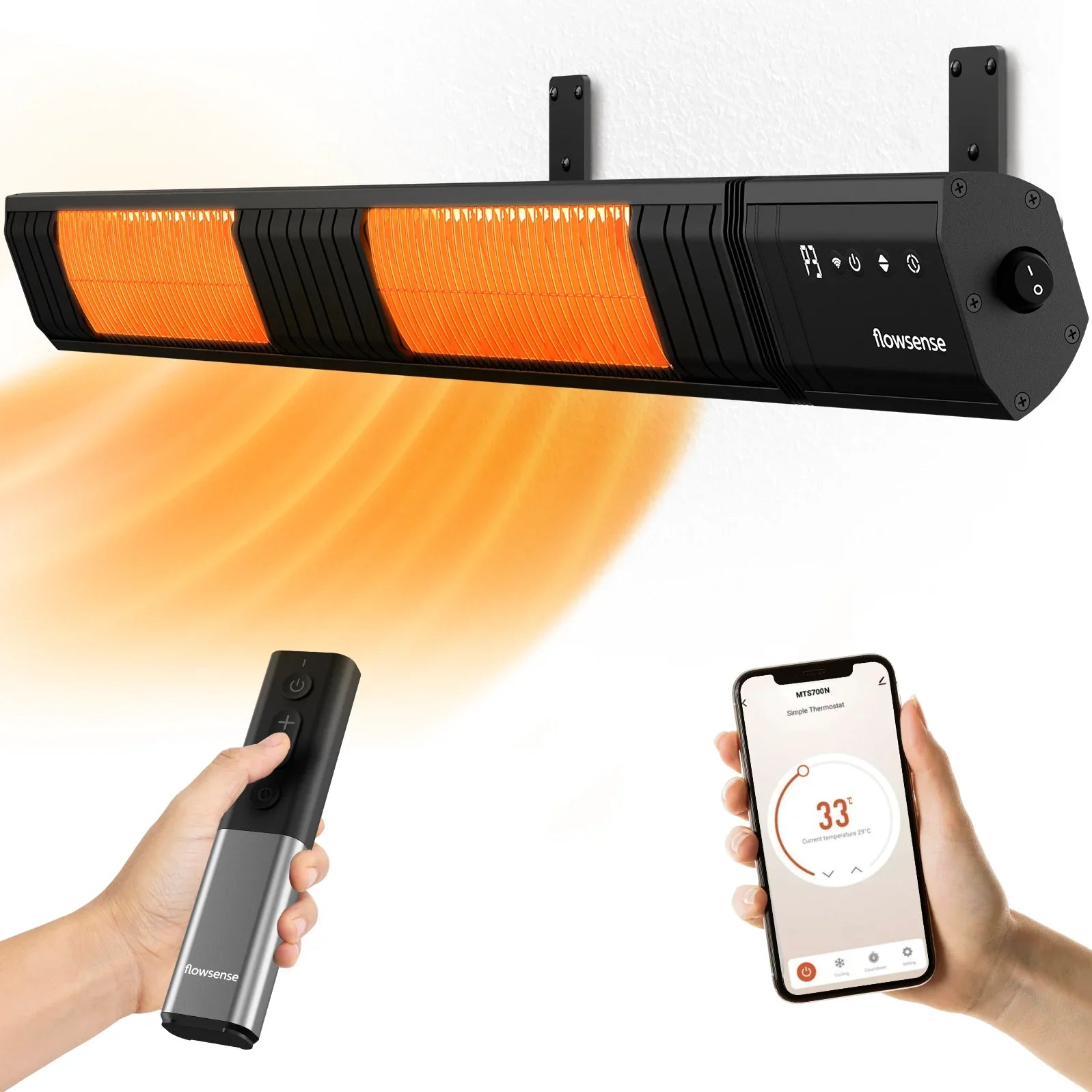 Flowsense infravärmare - Elektrisk hängande terassvärmare