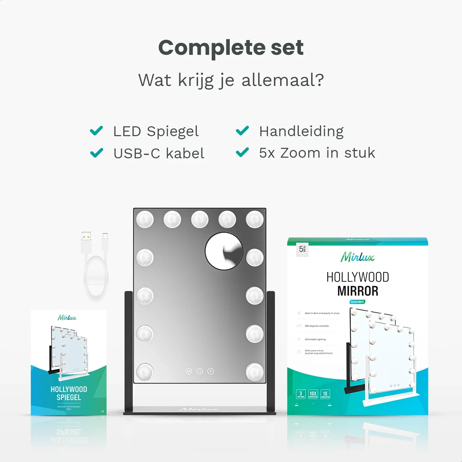 Hollywood Spiegel - 44x30cm - Zwart - Förbeställa