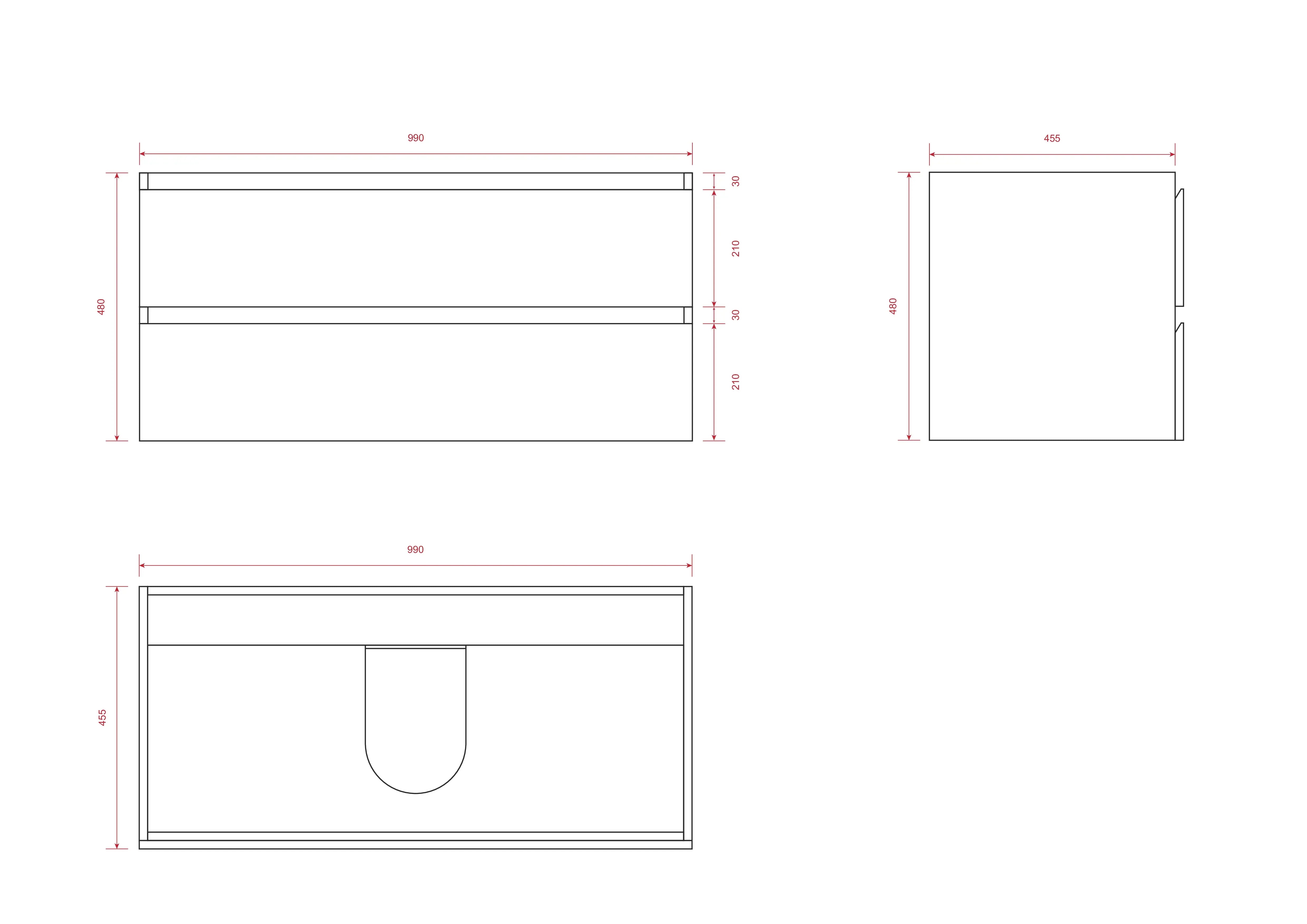 Badkamermeubel Sena - 100cm - Licht Eiken - Wastafel Wit - PRE-ORDER