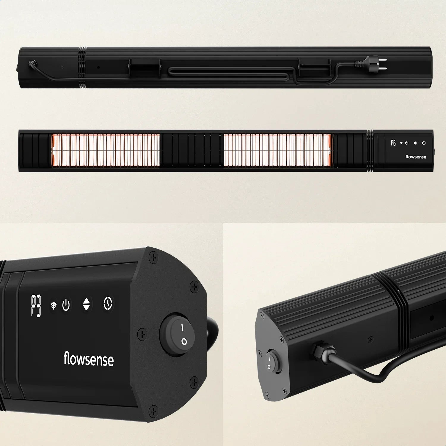 Flowsense infravärmare - Elektrisk hängande terassvärmare