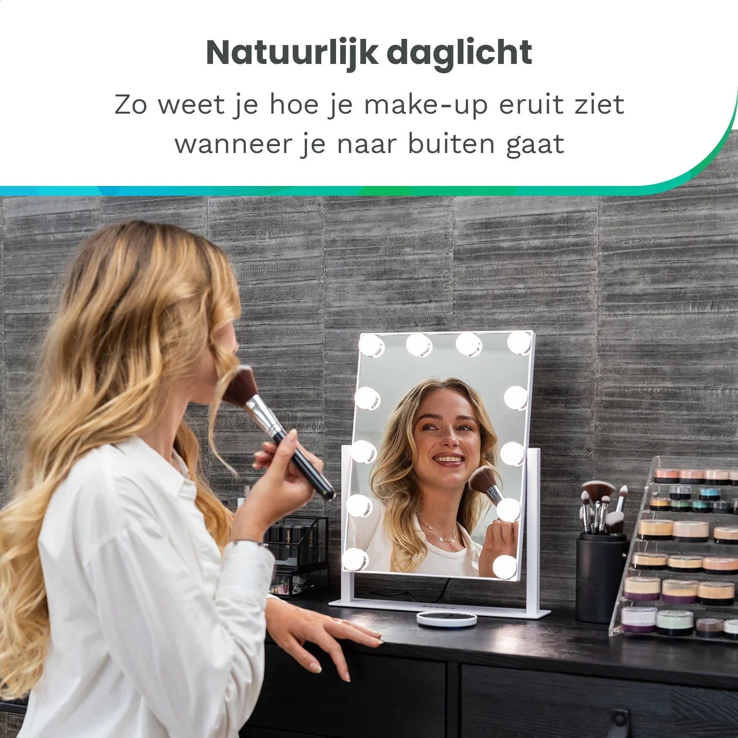 Hollywood Spegel - 44x30cm - Vit