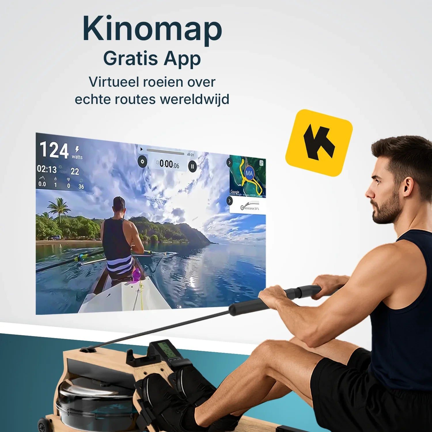 Roeitrainer - RowForge - Hout Met Waterweerstand