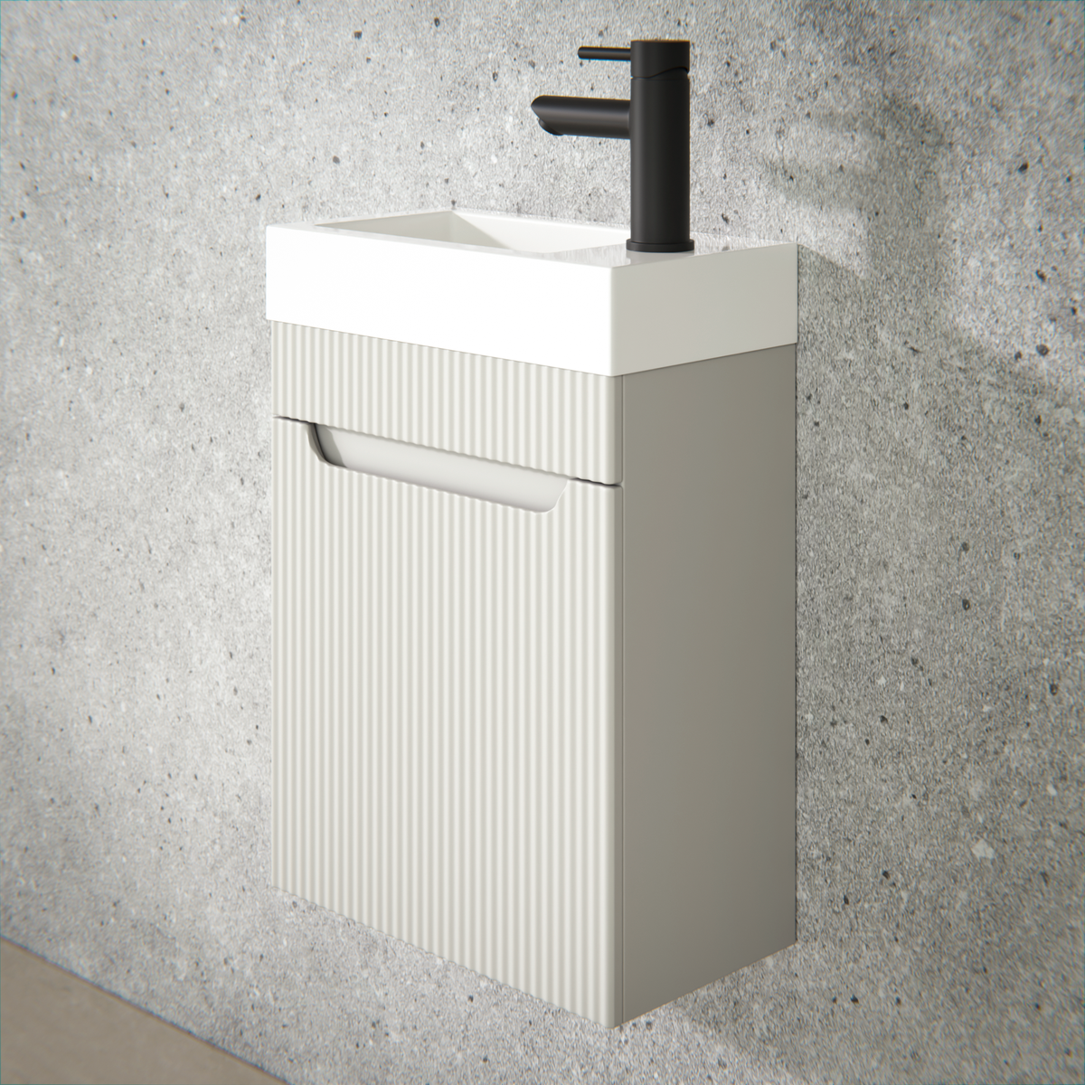 Toalettmöbel Vivo - 40cm - Taupe - Tvättställ Vit