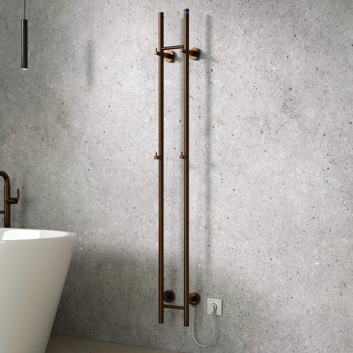 Elektrisk Handdukstork Dubbel - 70 Watt - 150x16.8 cm - Koppar