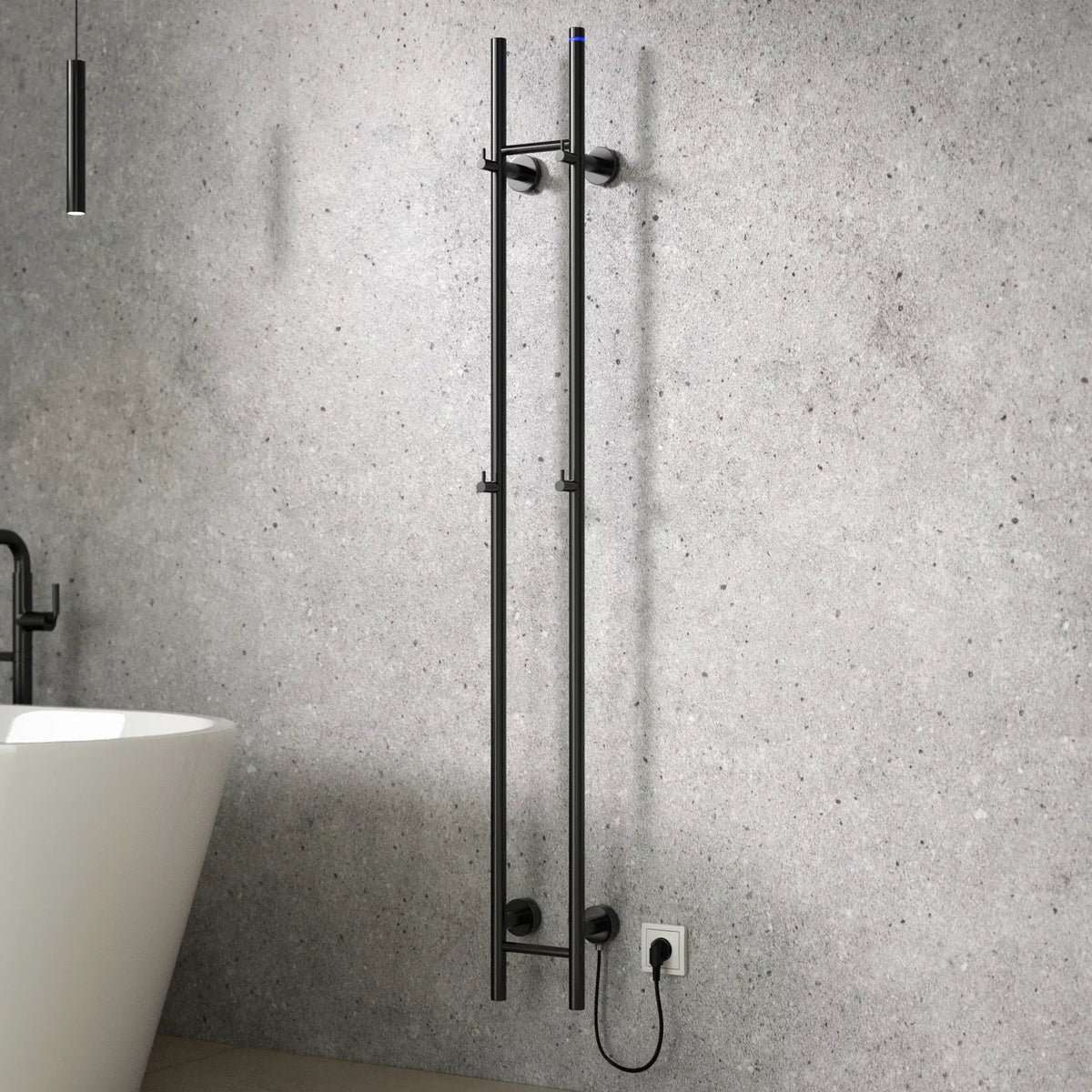 Elektrisk Handdukstork Dubbel - 70 watt - 150x16.8 cm - Gunmetal