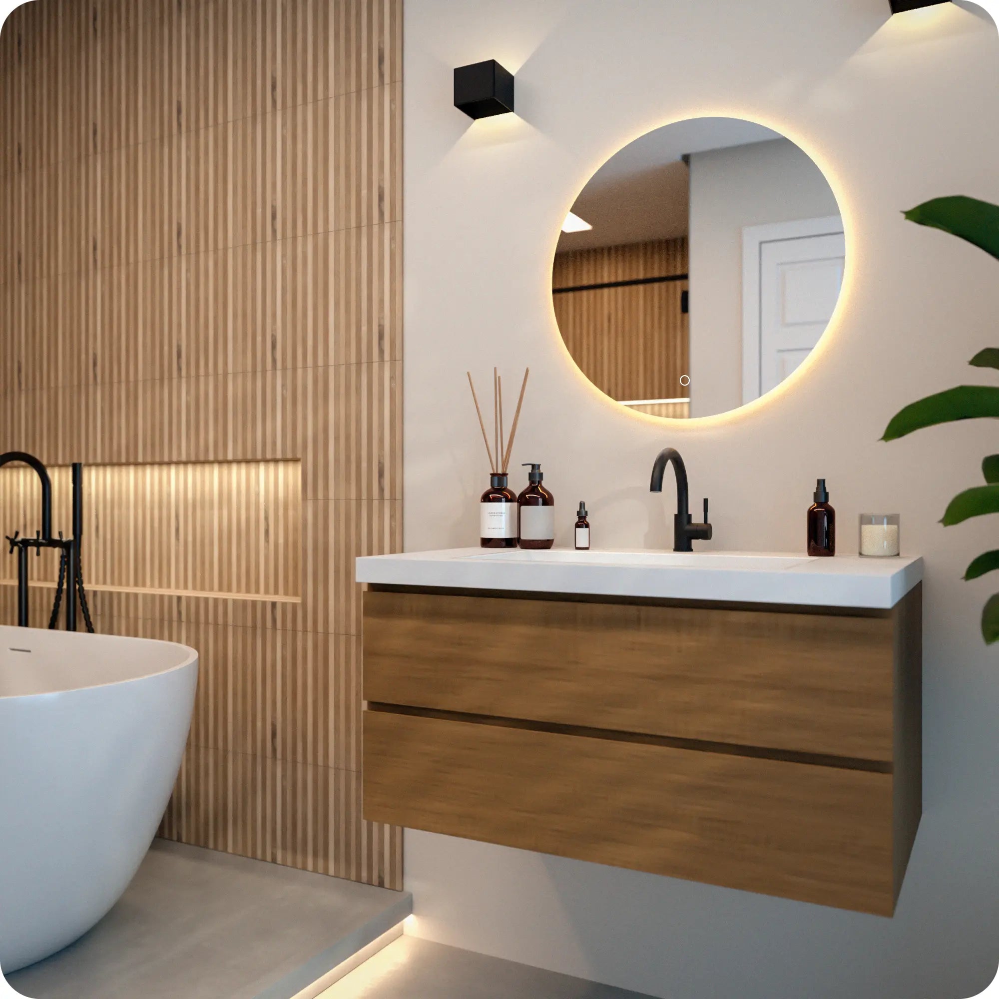 Badrumsspegel - 60cm - Ramlös