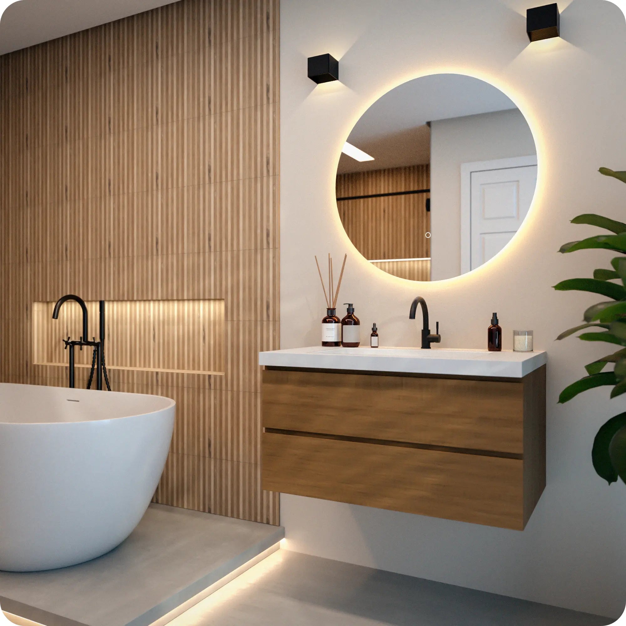 Badrumsspegel - 80cm - Ramlös