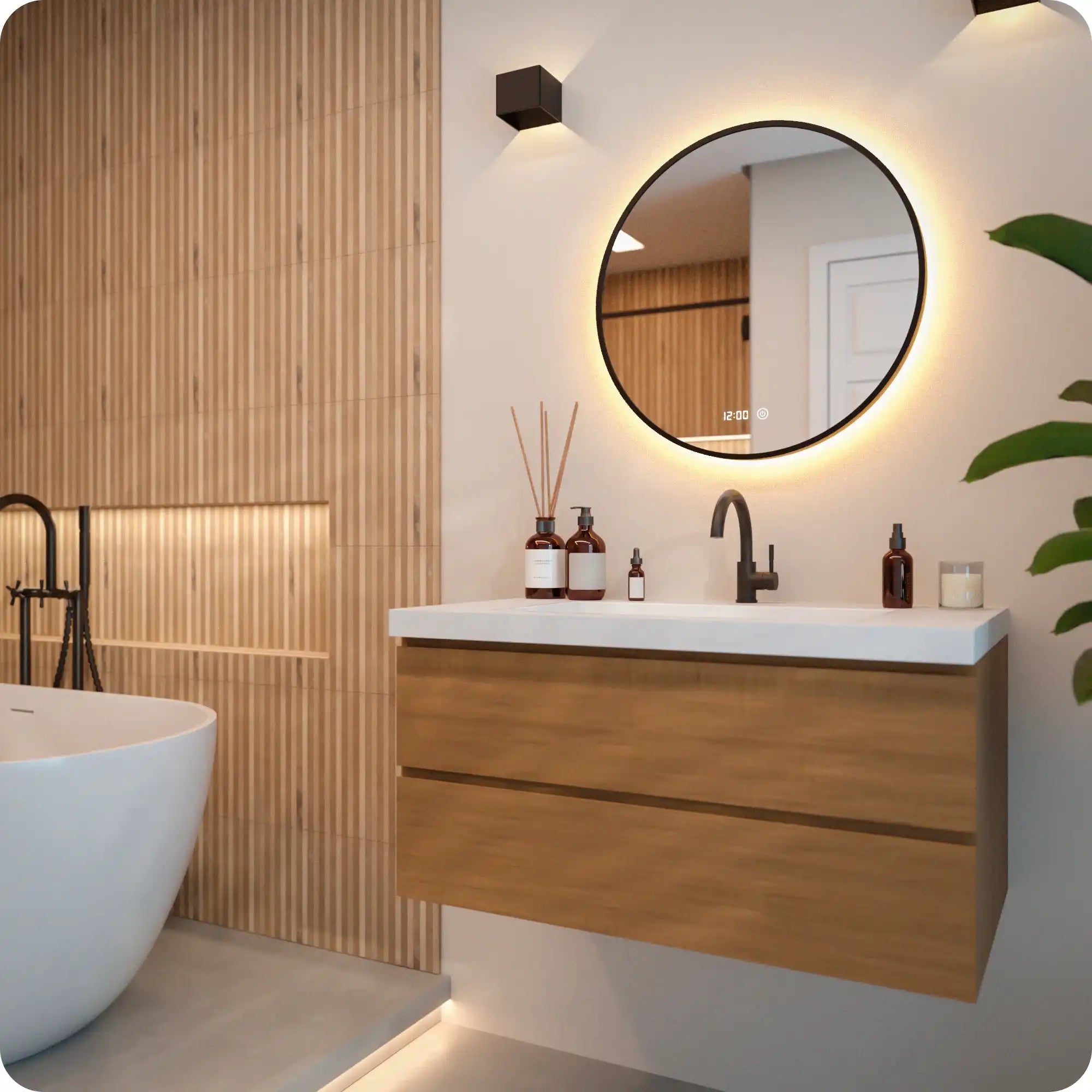 Badrumsspegel - 60cm - Svart Ram - Förbeställa