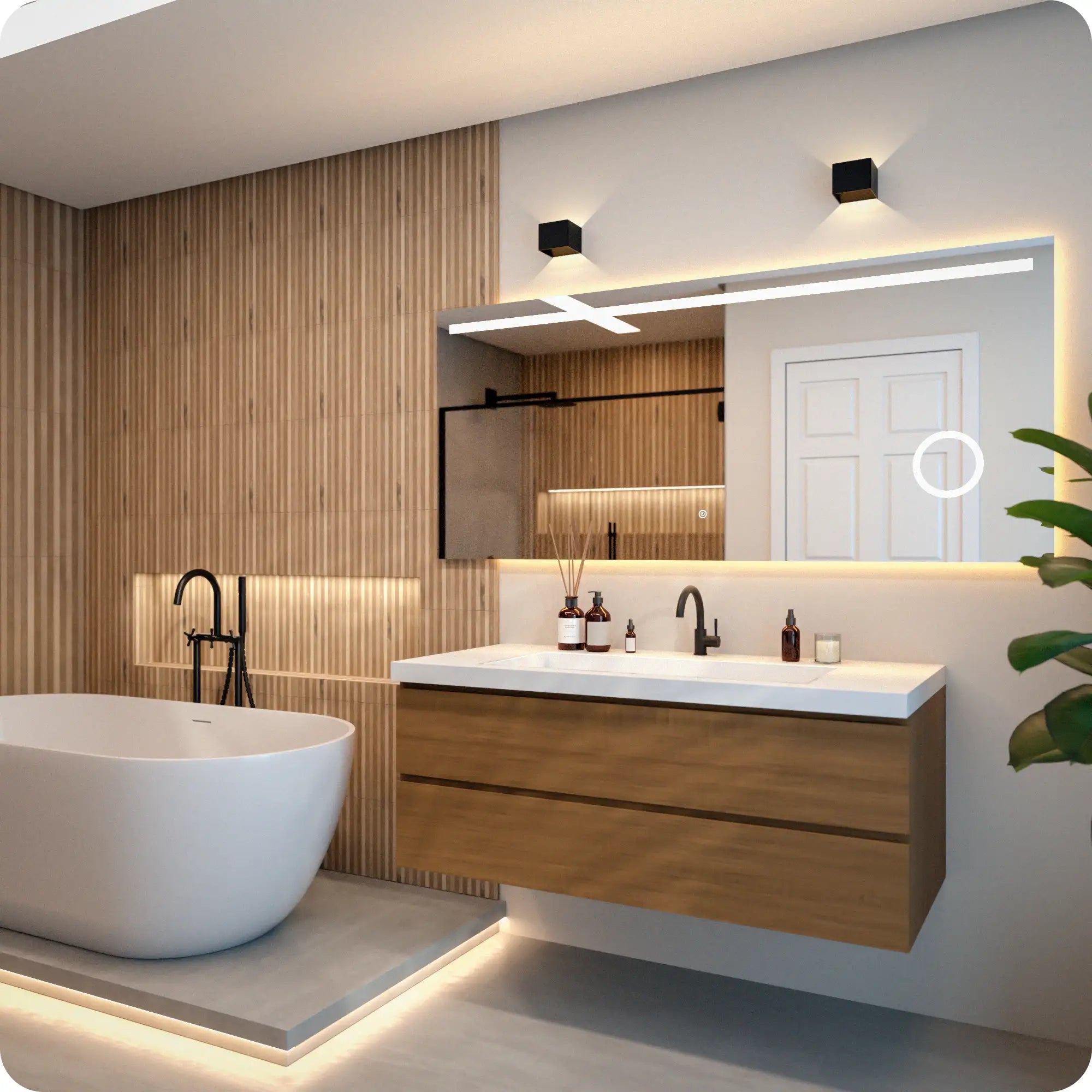 Badrumsspegel - 180x80 cm - Ramlös