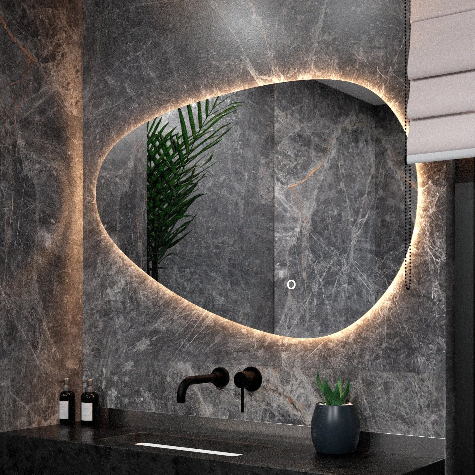 Badrumsspegel - 120x75cm Asymmetrisk - Ramlös - Förbeställa