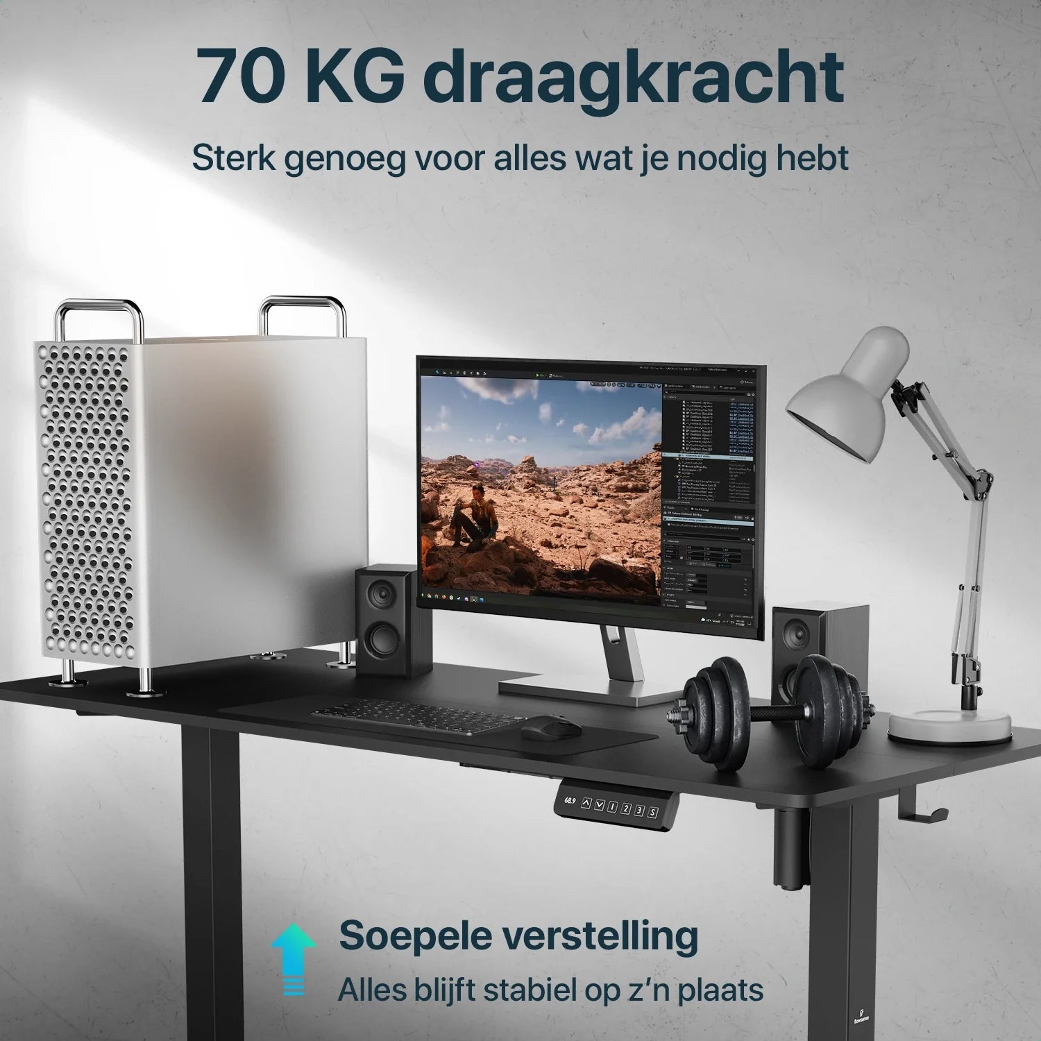 Flowsense Zit Sta Bureau - Verstelbaar Elektrisch Bureau - 140 x 60 cm