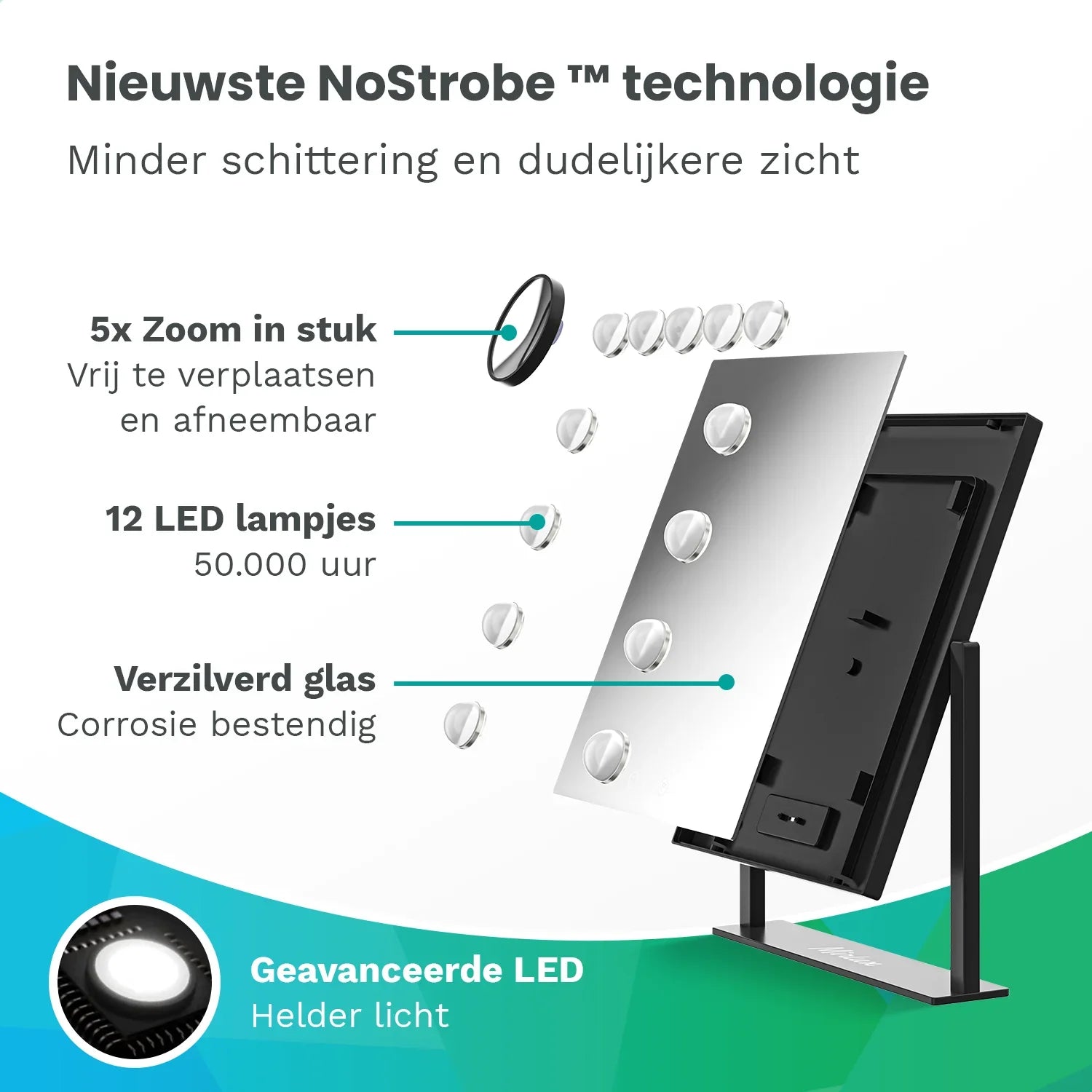 Hollywood Spiegel - 44x30cm - Zwart - Förbeställa