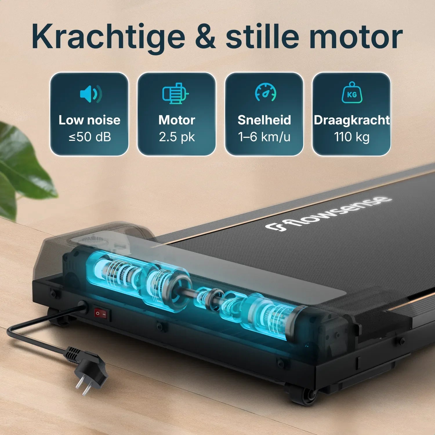 Flowsense löpband - 1-6 km/h