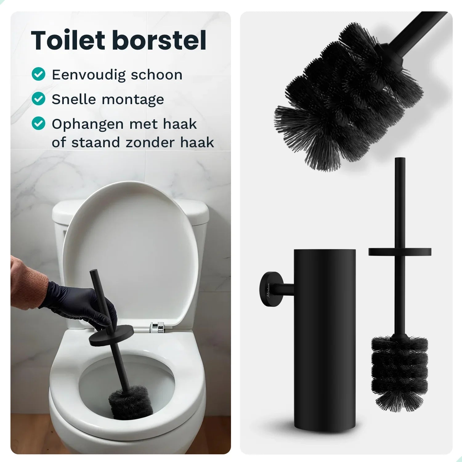 Badrumstillbehörsset - Toalett - Svart - Förbeställ