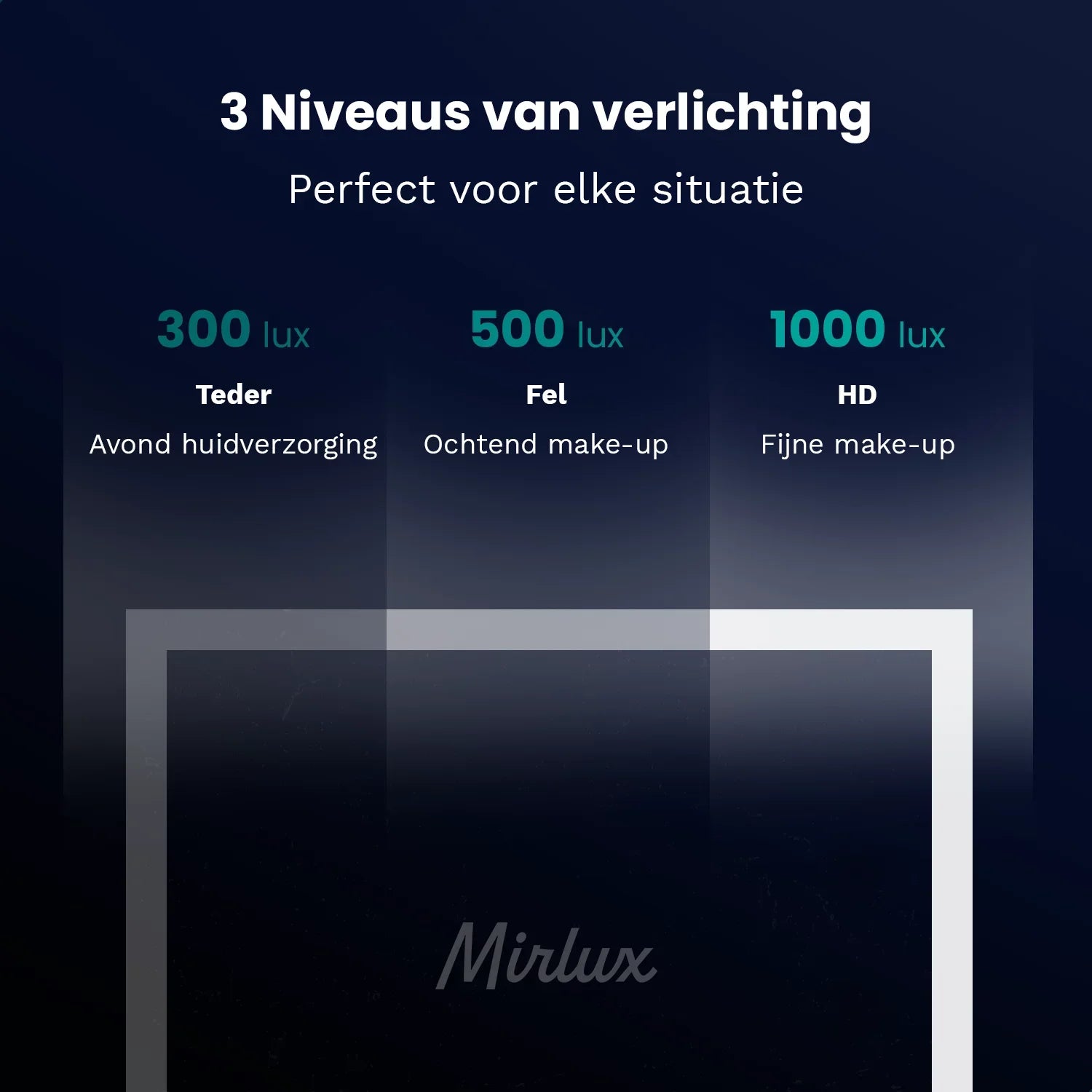 Hollywood Spegel - 44x30cm - Vit - förbeställ - Förbeställa