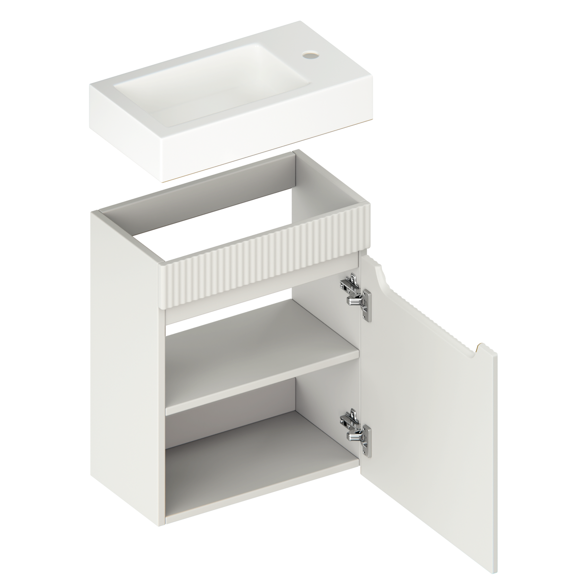 Toalettmöbel Vivo - 40cm - Taupe - Tvättställ Vit