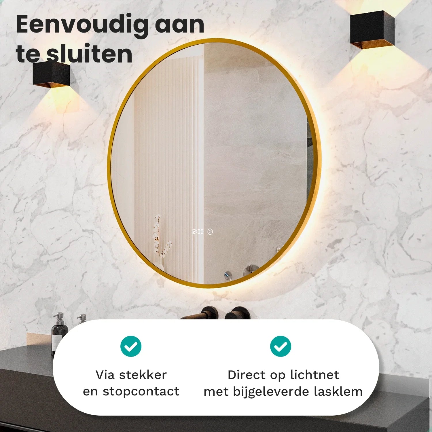 Badrumsspegel - 80 cm - Guld Ram - Förbeställa