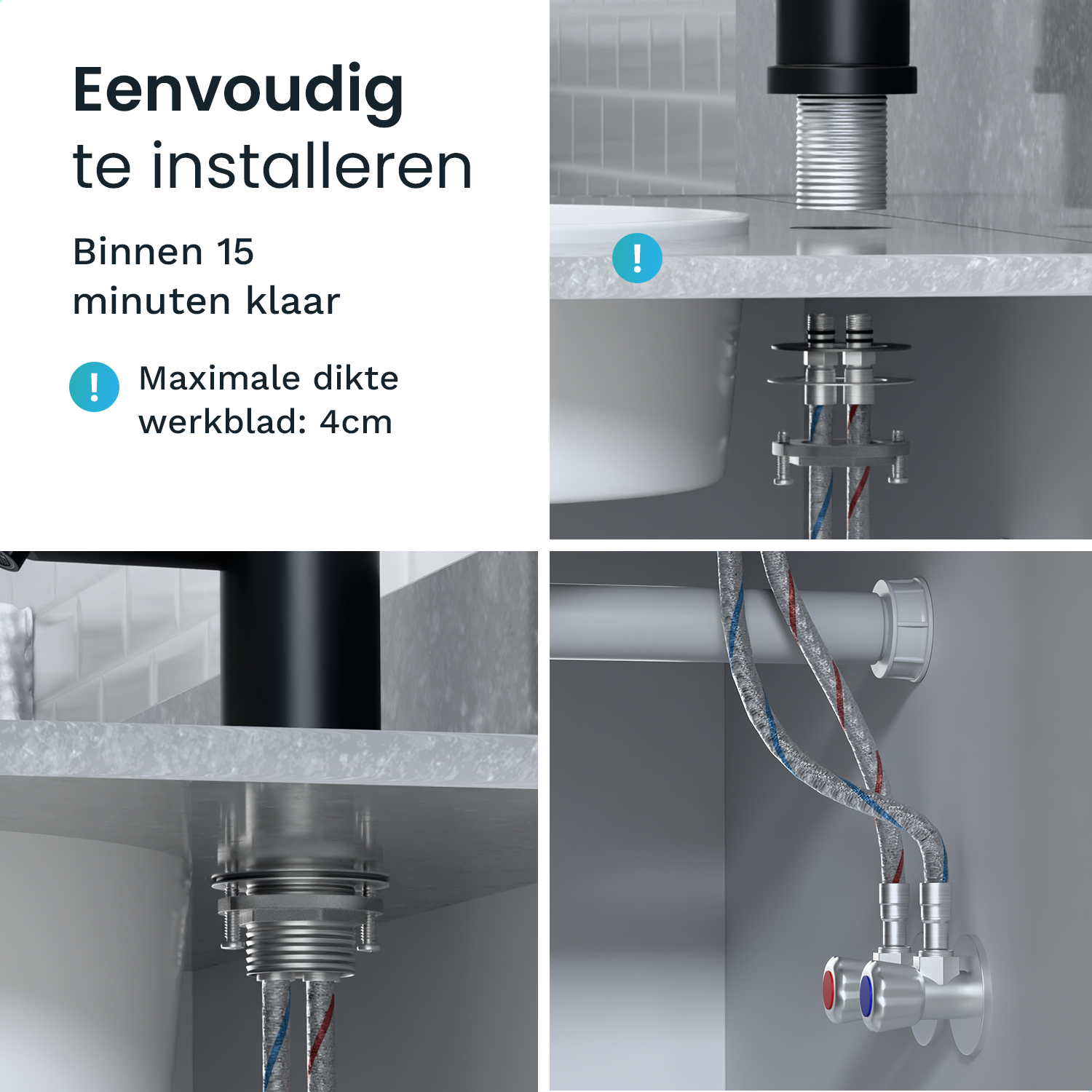 Tvättställsblandare - WC - Svart [THALIA]