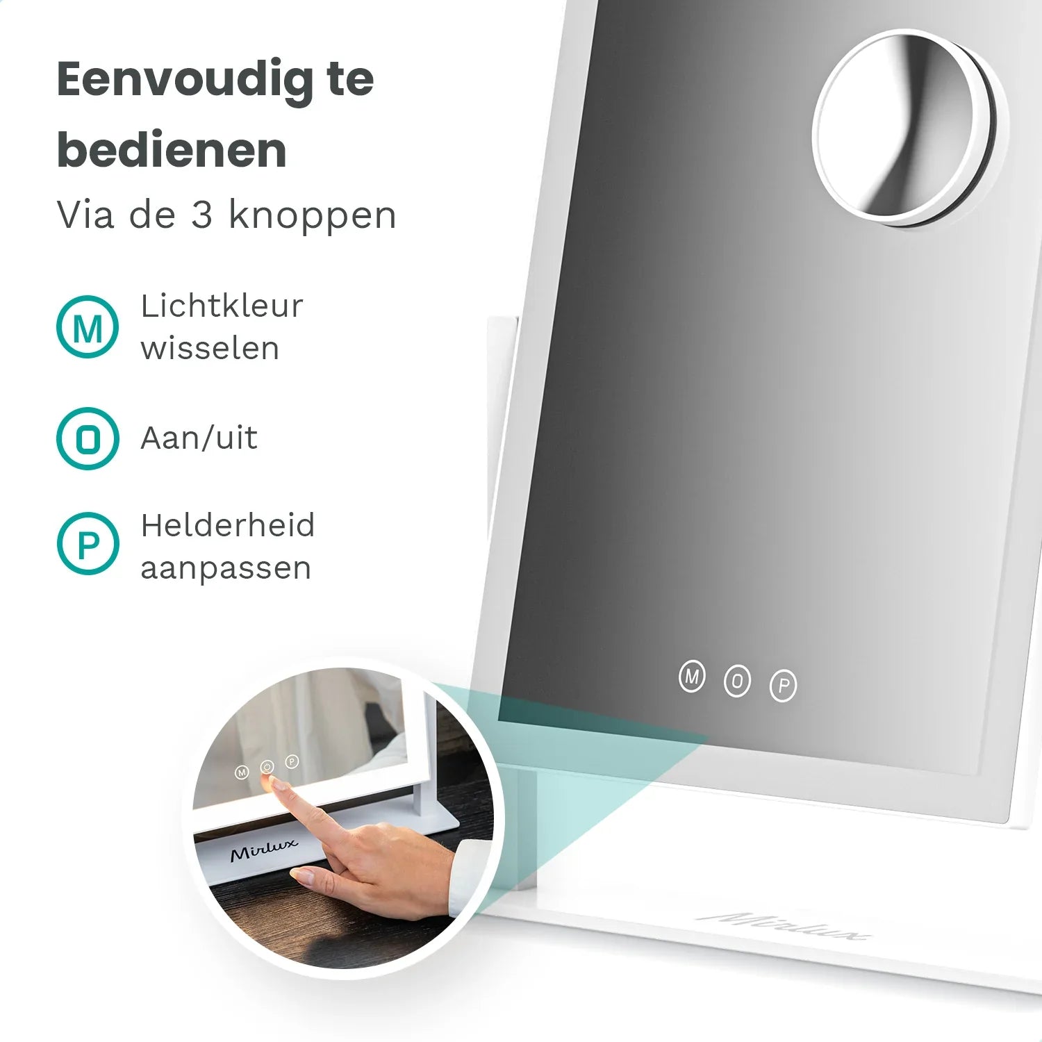 Hollywood Spegel - 44x30cm - Vit - förbeställ - Förbeställa