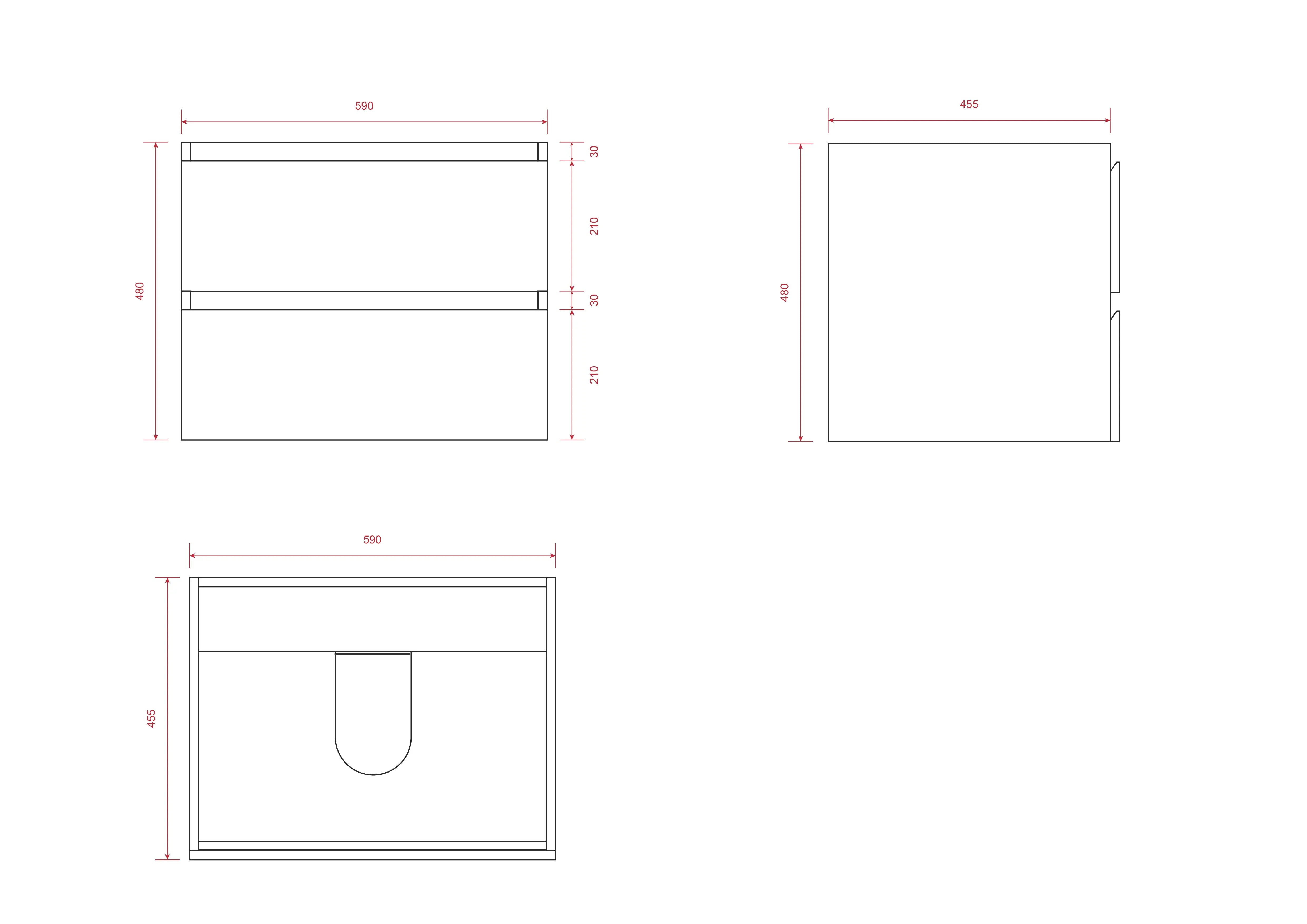 Badkamermeubel Karo - 60cm - Wit - Wastafel Zwart - Förbeställa