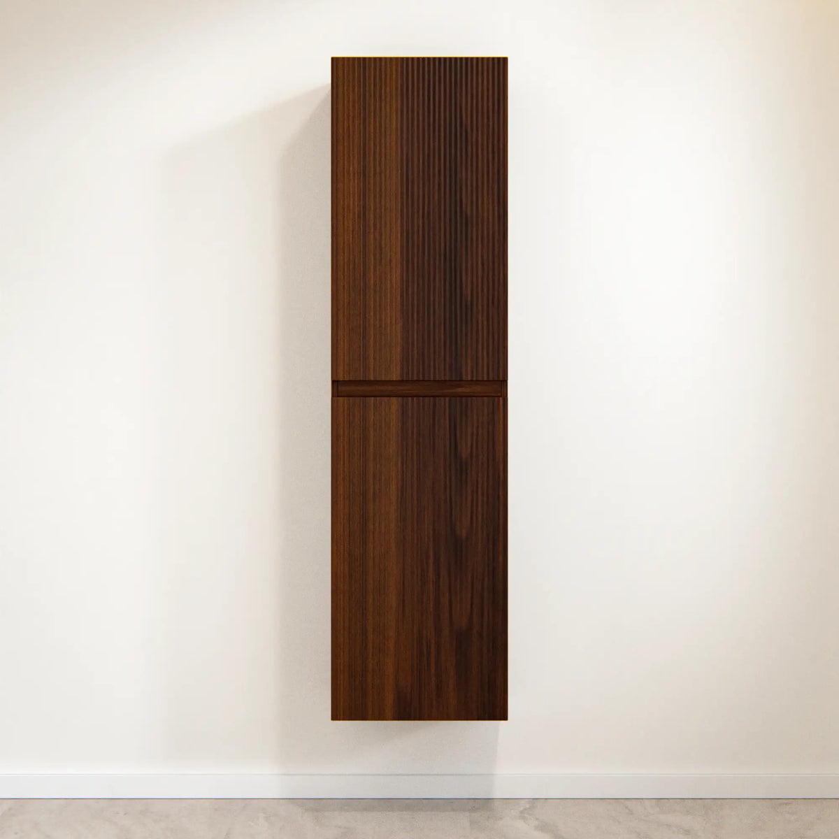 Badrumsmöbel Ruvo - 150 cm - valnötsbrun med ribb