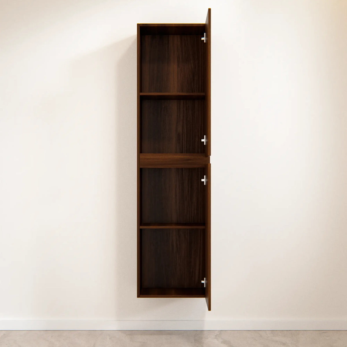 Badrumsmöbel Ruvo - 150 cm - valnötsbrun med ribb