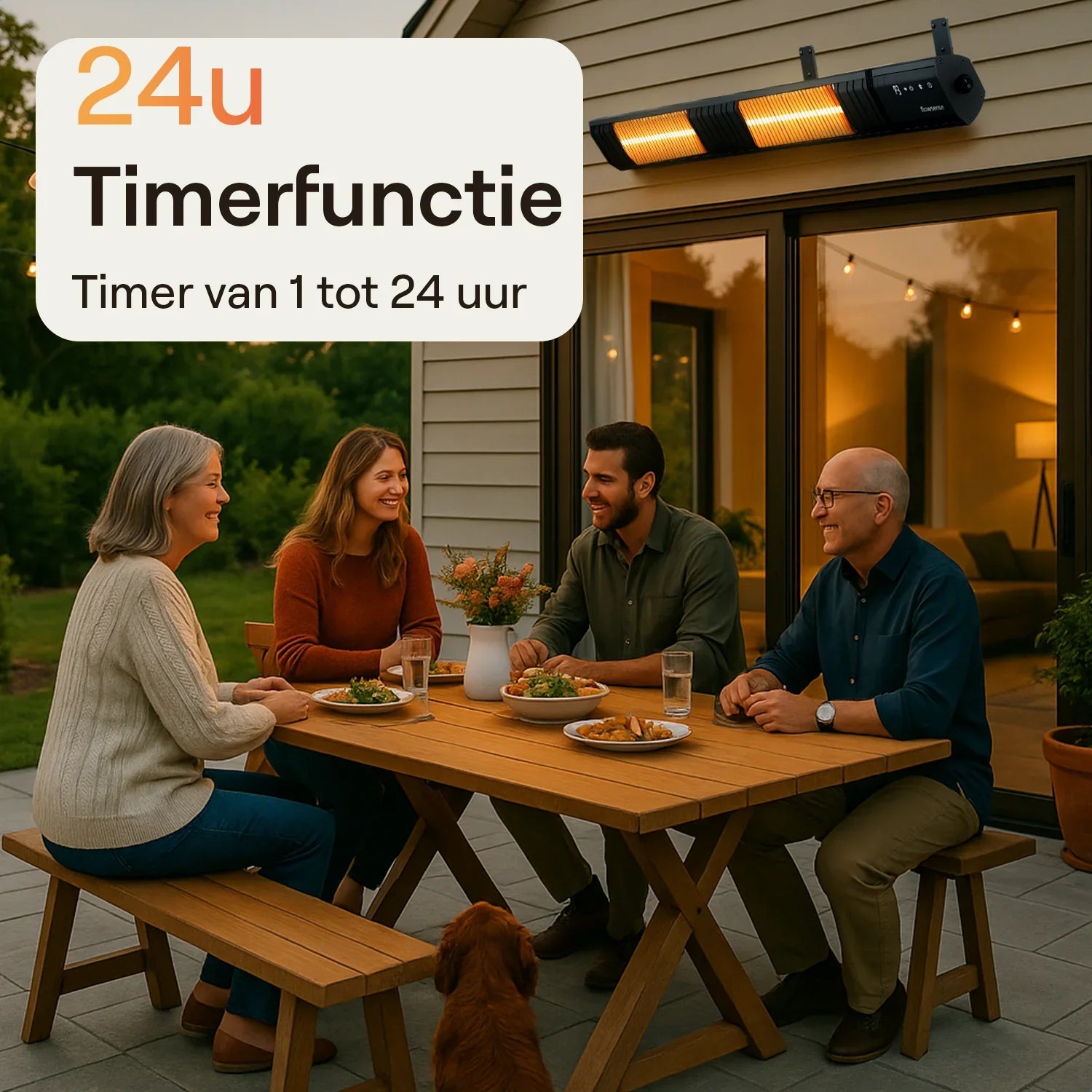 Flowsense infravärmare - Elektrisk hängande terassvärmare