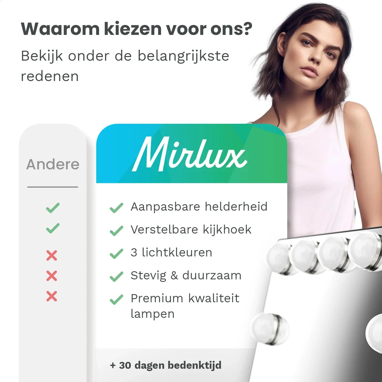 Hollywood Spiegel - 44x30cm - Zwart - Förbeställa