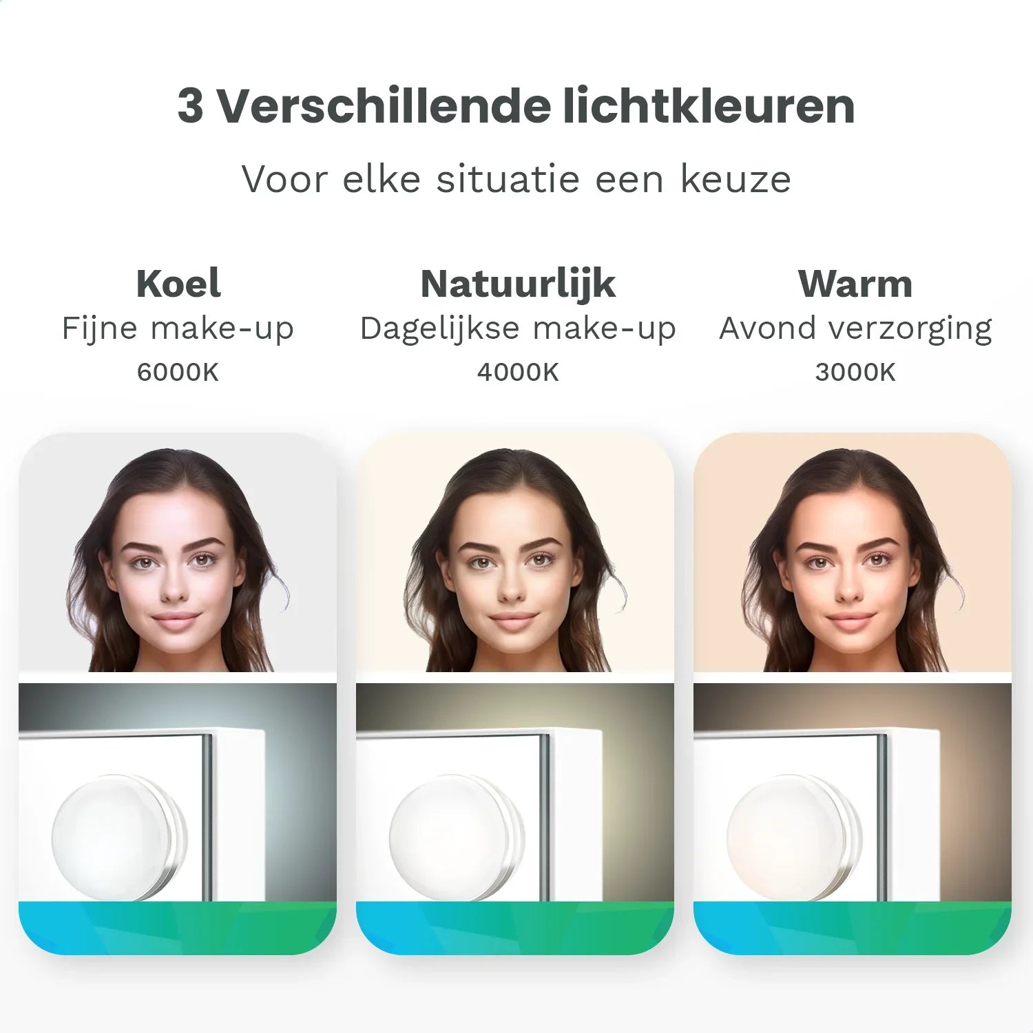 Hollywood Spiegel - Bluetooth Speakers - 80x60cm - Wit